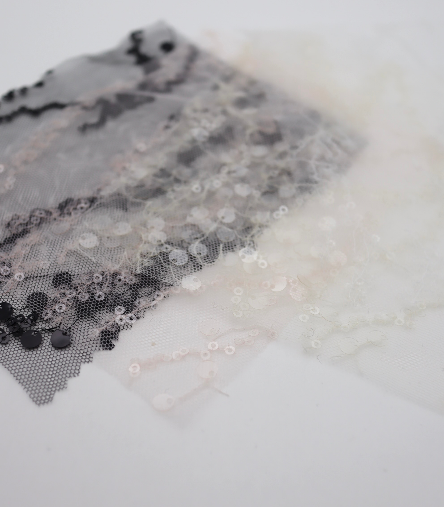 【25SS-383】スパンコール刺繍チュール /0.5yあたり=~1670円