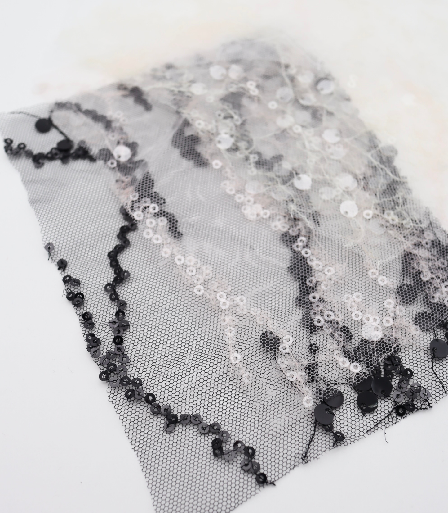 【25SS-383】スパンコール刺繍チュール /0.5yあたり=~1670円
