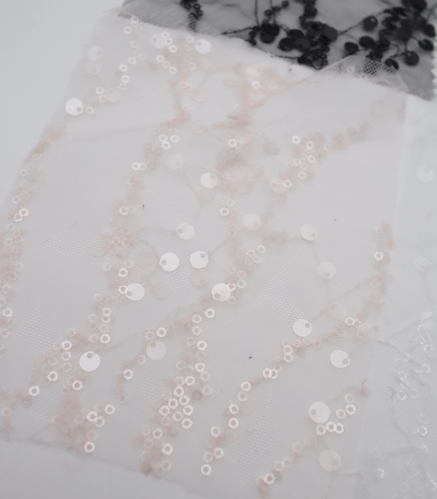 【25SS-383】スパンコール刺繍チュール /0.5yあたり=~1670円