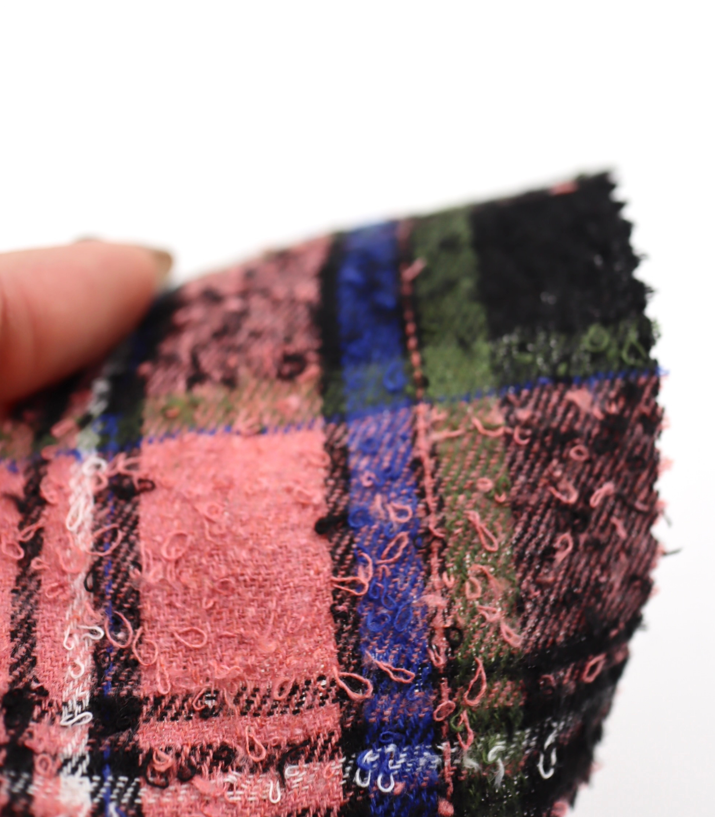 【25SS-332】プチループヤーン先染めタータンチェック生地 /0.5yあたり=~ 760円