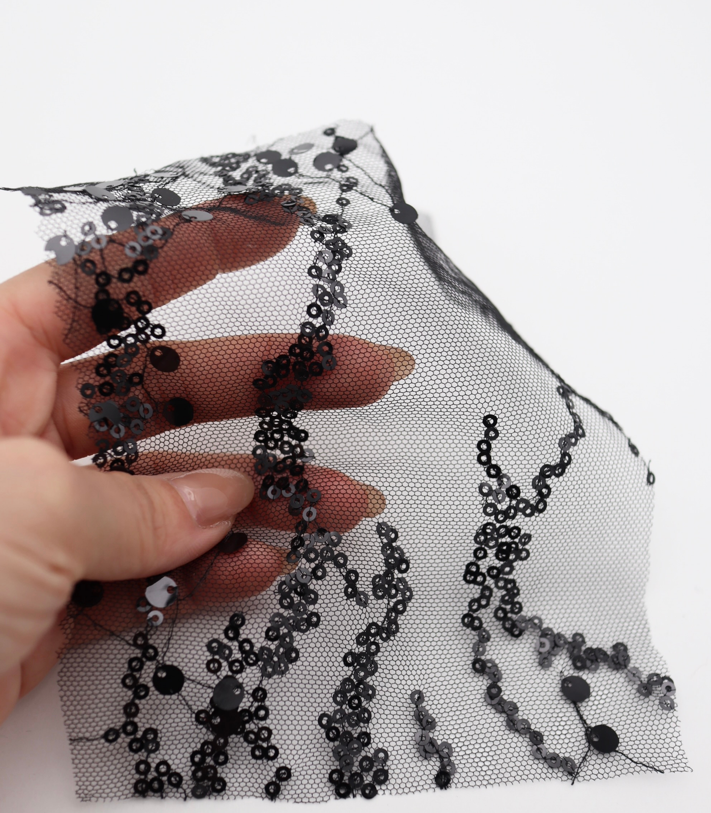 【25SS-383】スパンコール刺繍チュール /0.5yあたり=~1670円