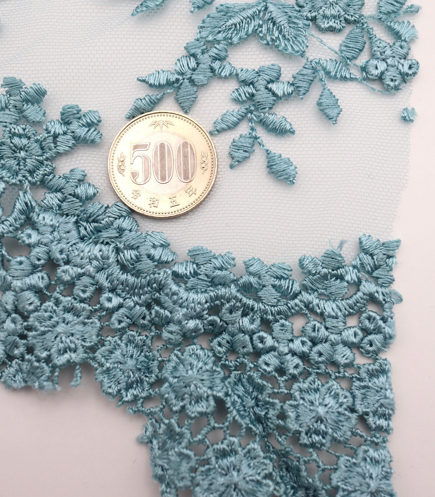【25SS-387】スカラップ刺繍チュールレース /0.5yあたり=~1800円