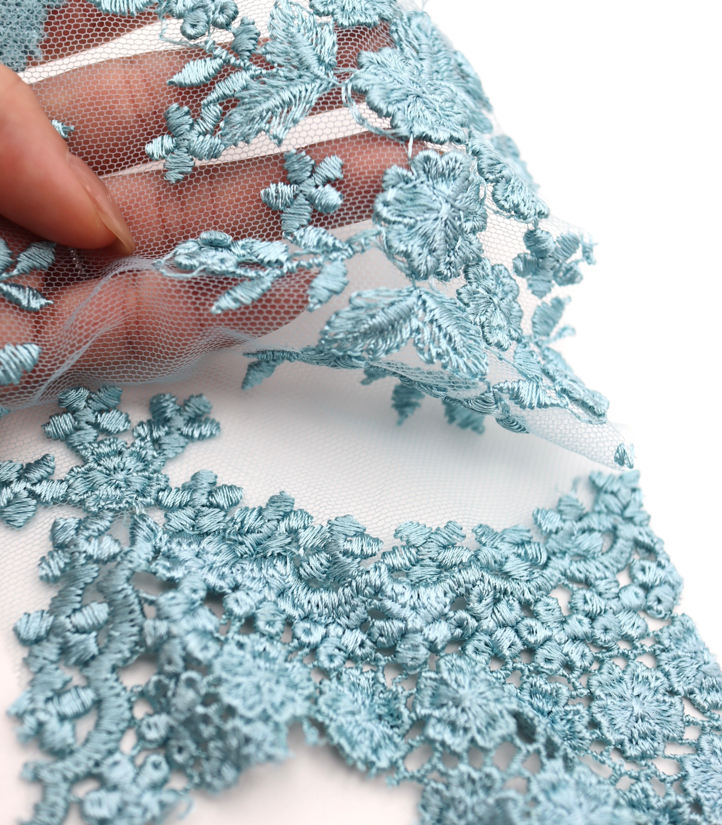 【25SS-387】スカラップ刺繍チュールレース /0.5yあたり=~1800円