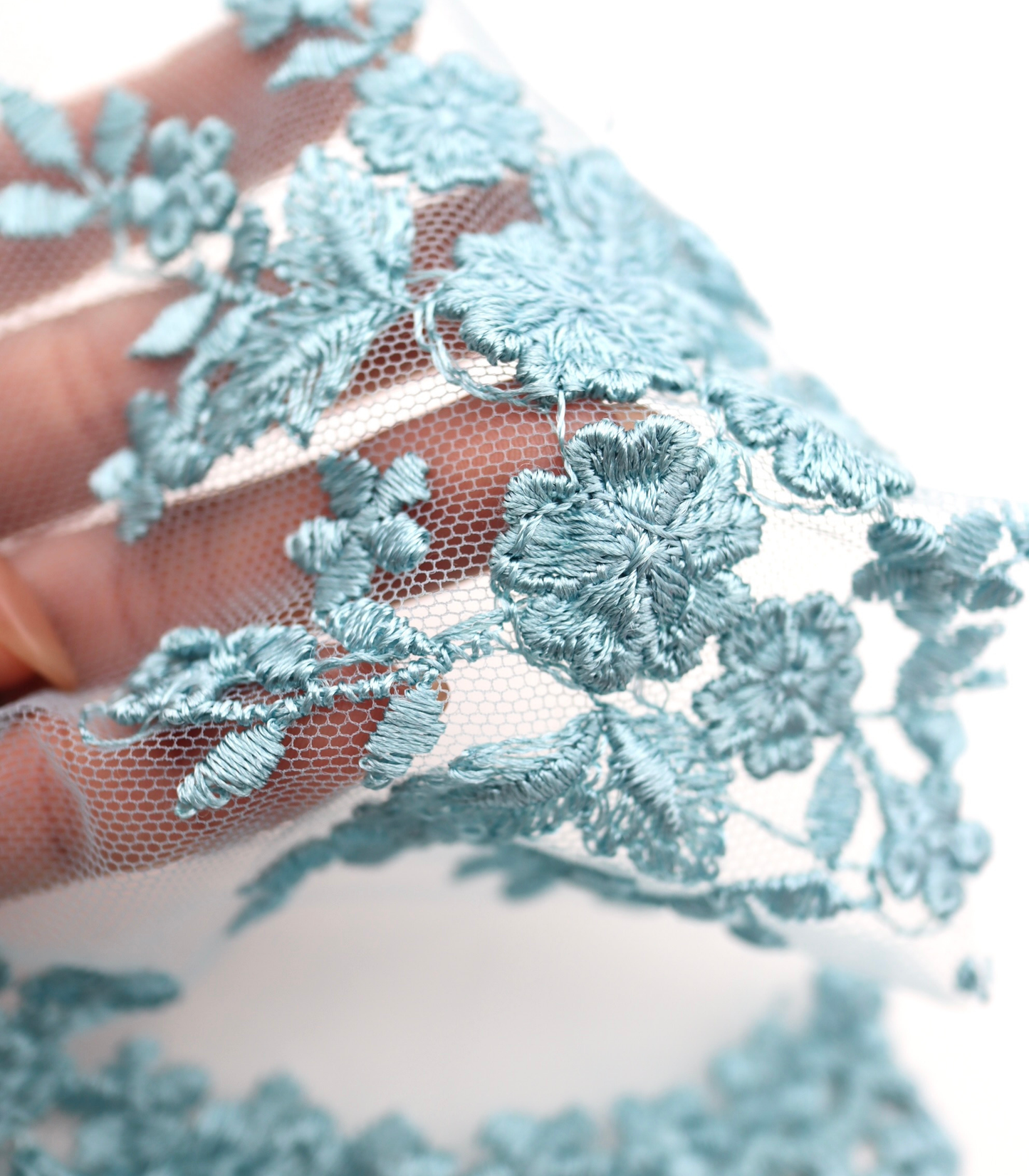 【25SS-387】スカラップ刺繍チュールレース /0.5yあたり=~1800円