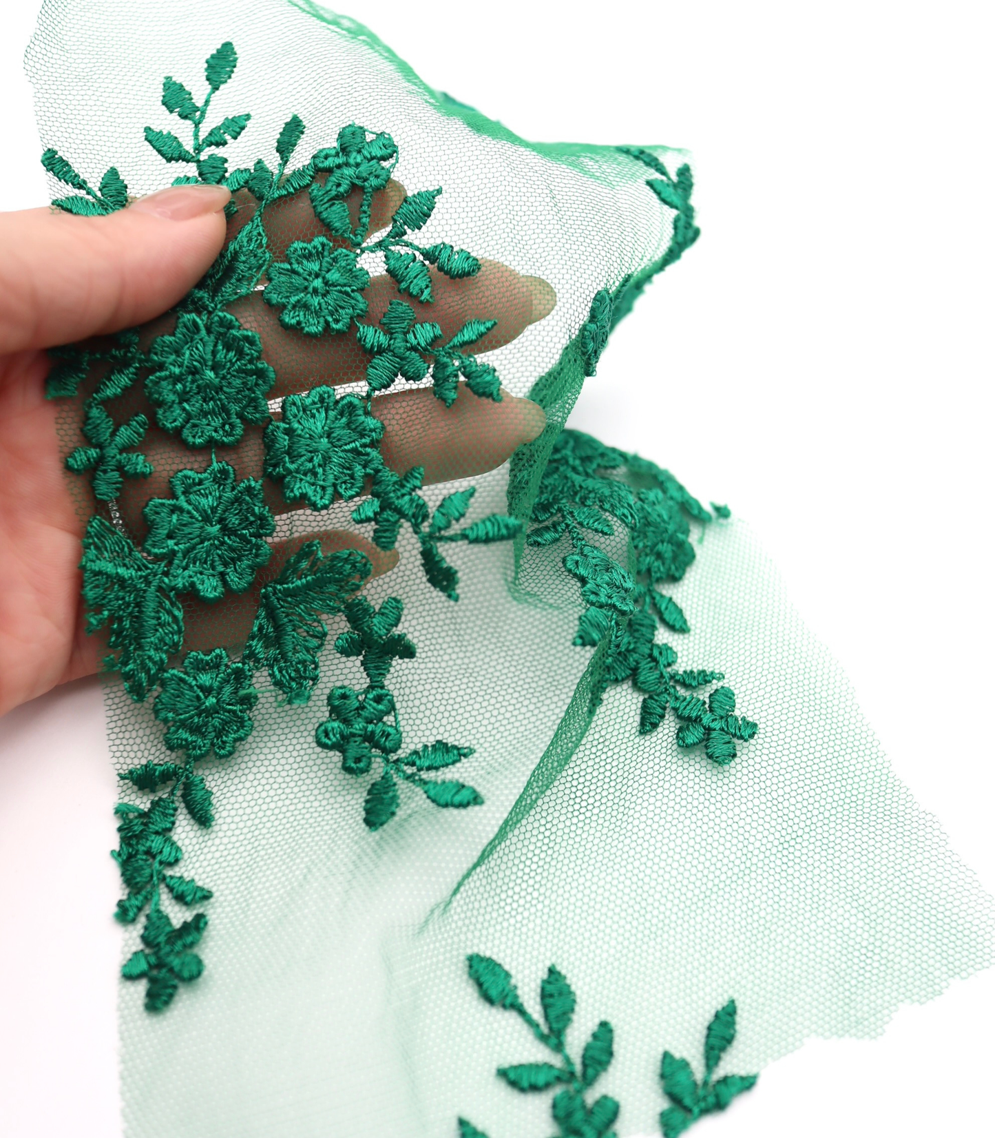 【25SS-387】スカラップ刺繍チュールレース /0.5yあたり=~1800円