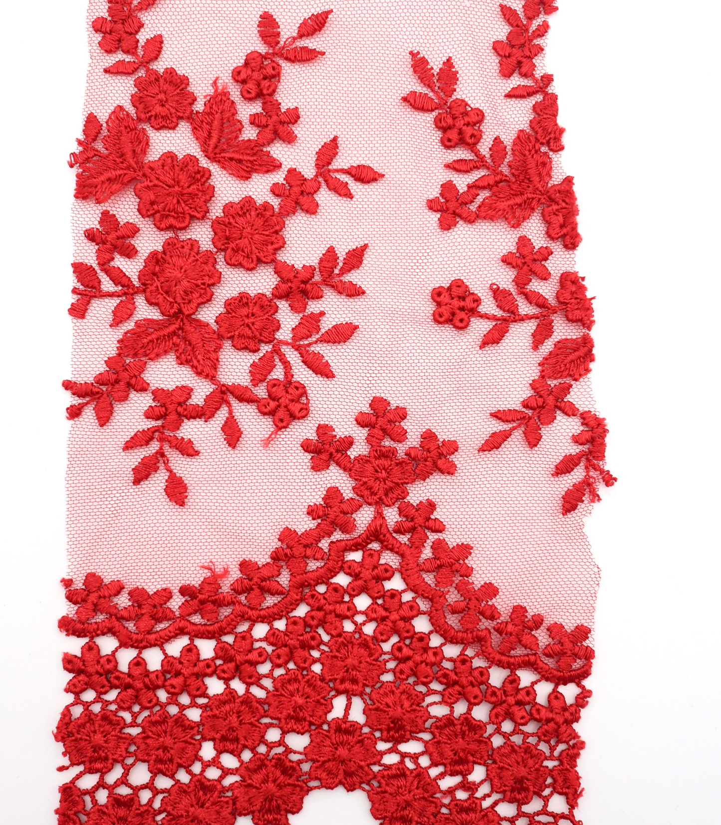 【25SS-387】スカラップ刺繍チュールレース /0.5yあたり=~1800円