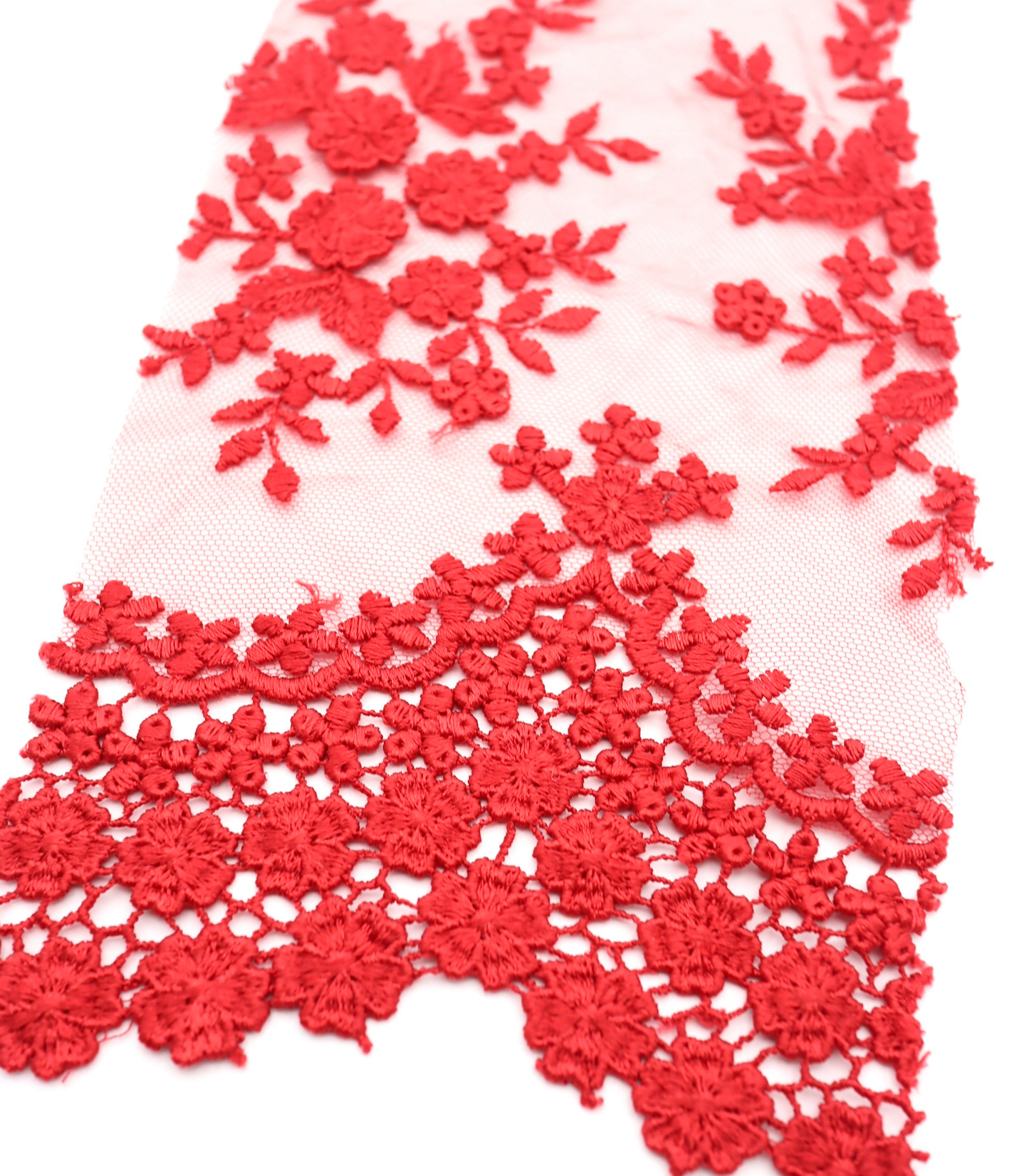 【25SS-387】スカラップ刺繍チュールレース /0.5yあたり=~1800円