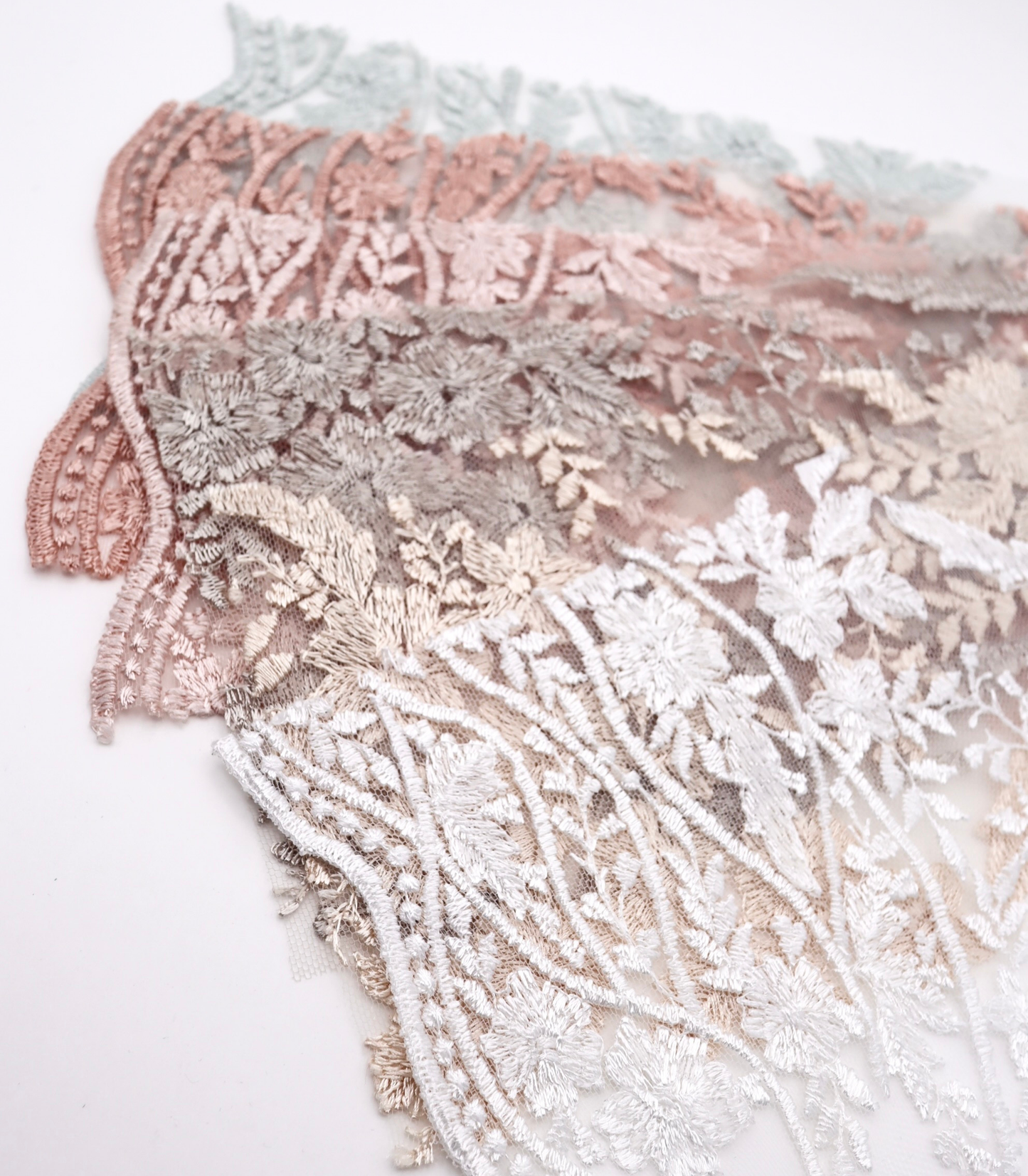 【25SS-390】スカラップチュール刺繍レース /0.5yあたり=~1700円