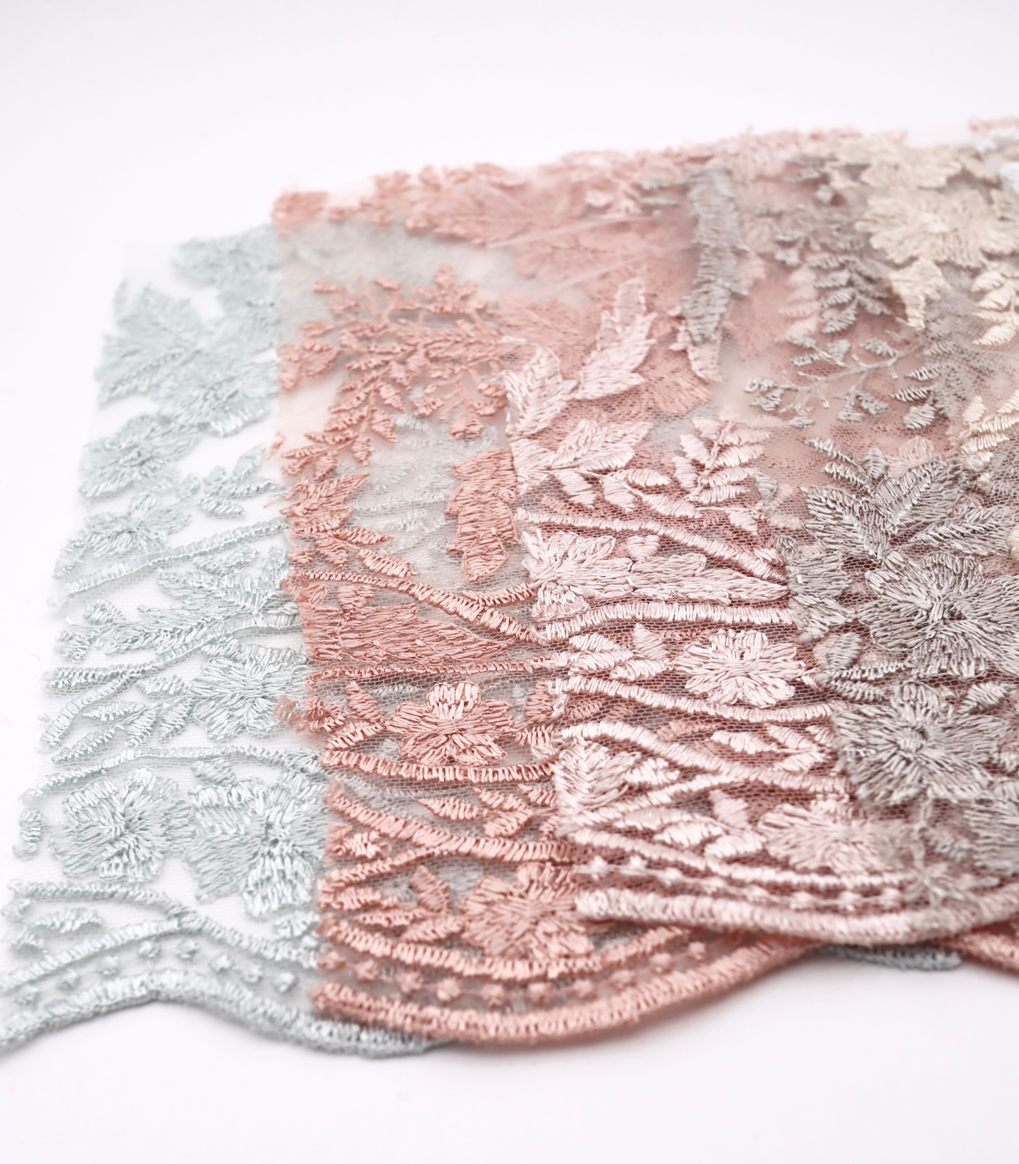 【25SS-390】スカラップチュール刺繍レース /0.5yあたり=~1700円