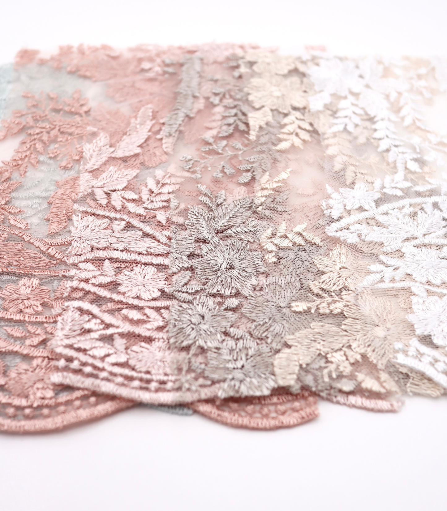 【25SS-390】スカラップチュール刺繍レース /0.5yあたり=~1700円