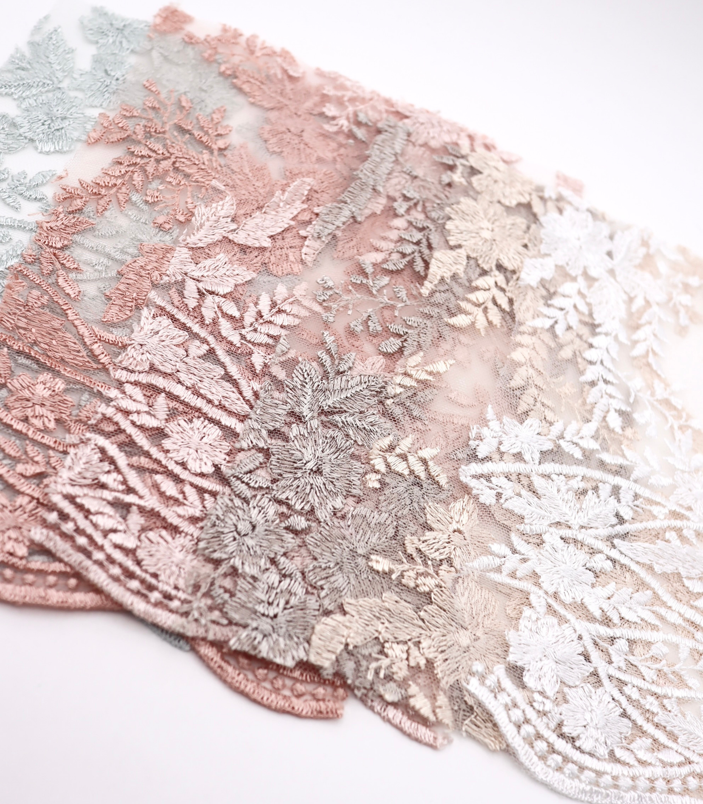 【25SS-390】スカラップチュール刺繍レース /0.5yあたり=~1700円
