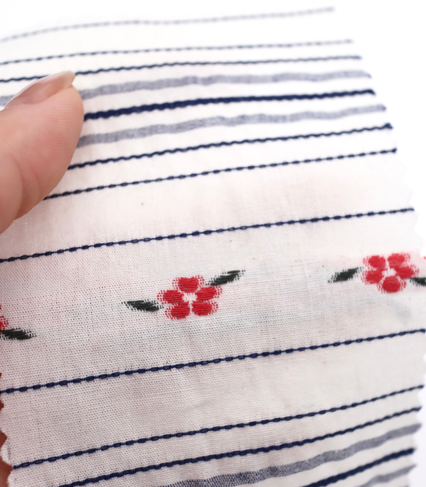 【25SS-443】フラワー×ランダムボーダー刺繍ローン /0.5yあたり=~925円