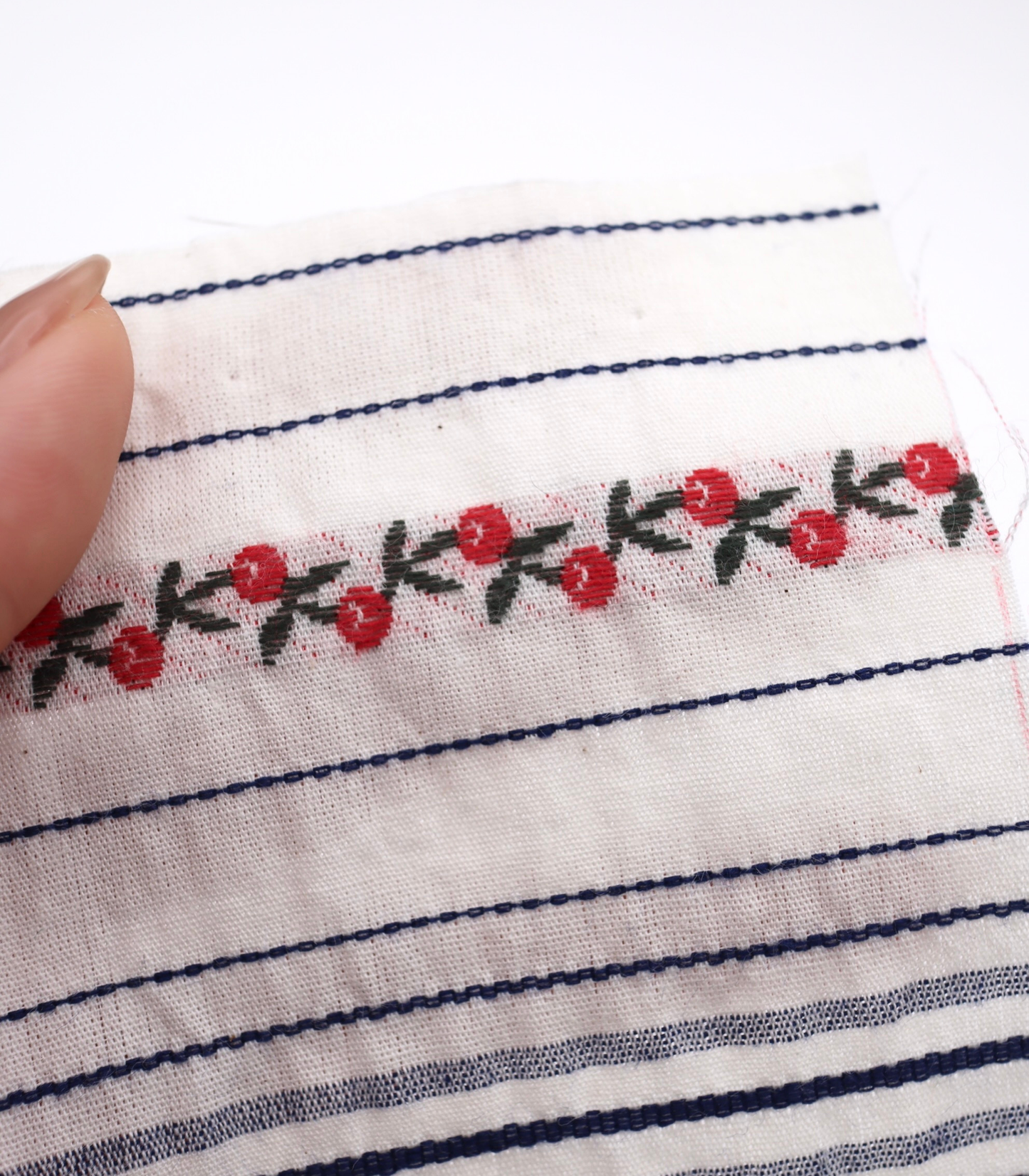 【25SS-442】フラワー×ランダムボーダー刺繍ローン /0.5yあたり=~925円