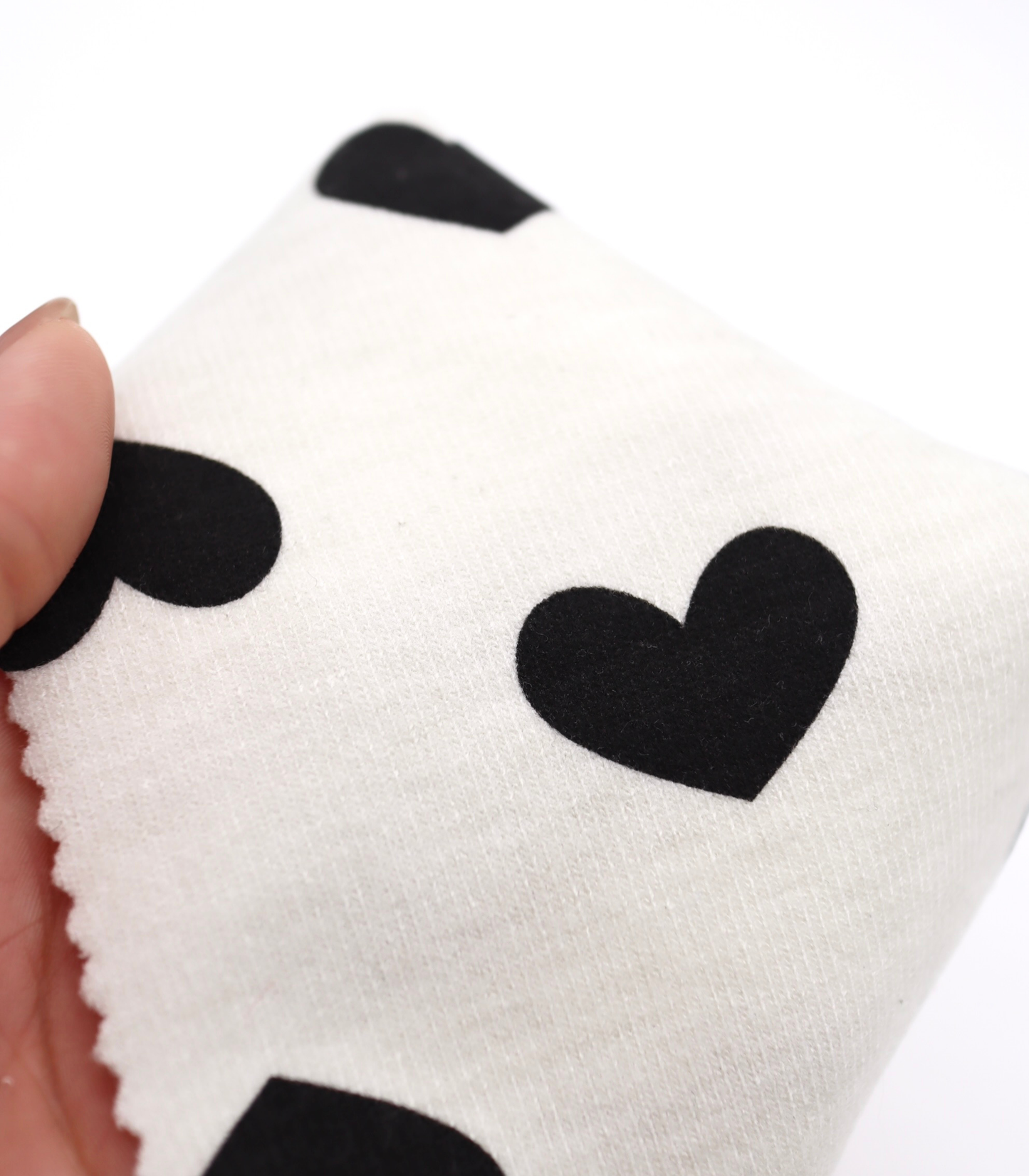 【25SS-400】ハートプリント二重織りニット /0.5yあたり=~1055円