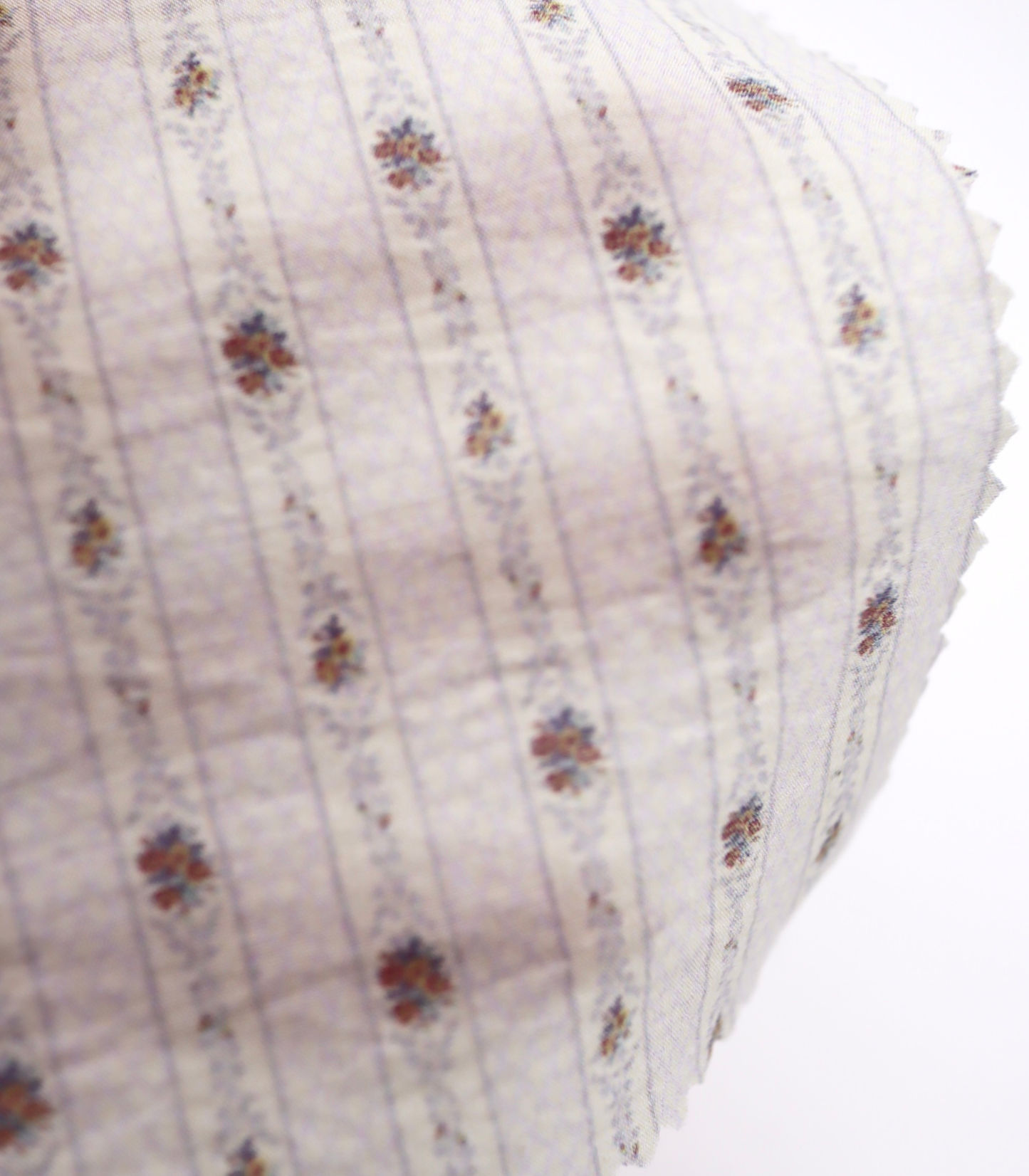 【25SS-421】小花柄×ストライププリントタフタワッシャー /0.5yあたり=~850円