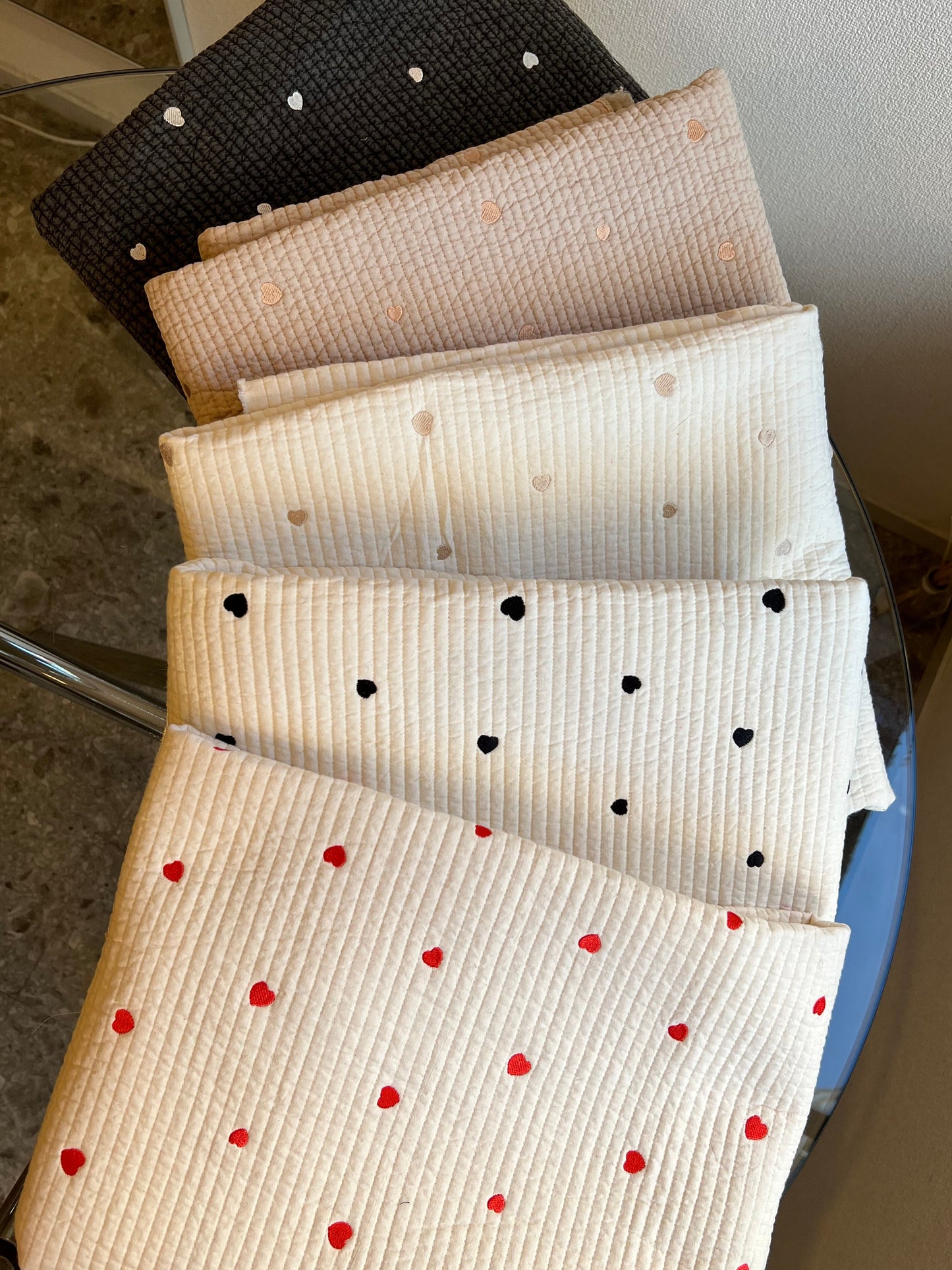 【25SS-004】ハート刺繍7㎜幅ステッチヌビ /0.5yあたり=~1700円