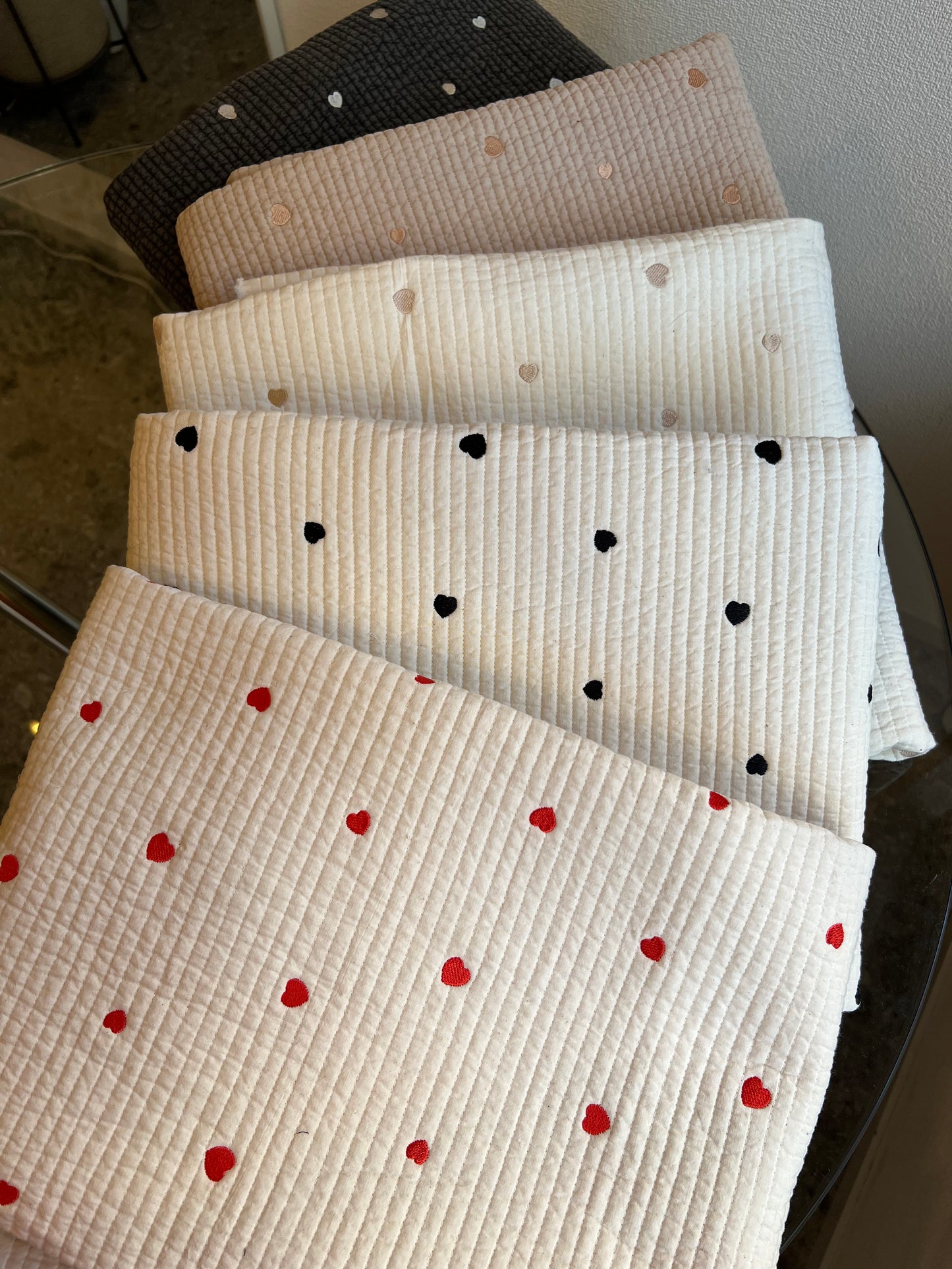 【25SS-004】ハート刺繍7㎜幅ステッチヌビ /0.5yあたり=~1700円