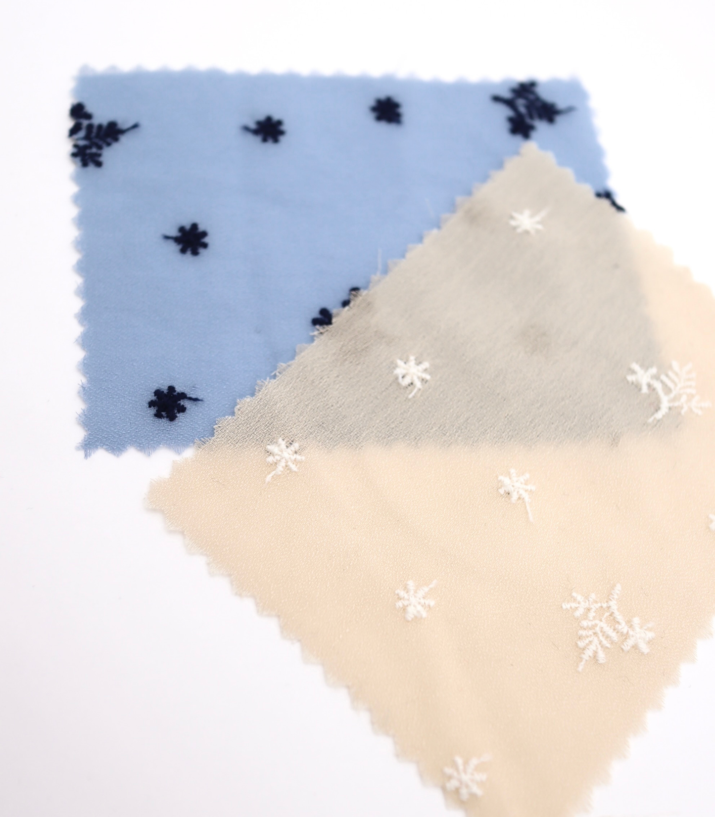 【25SS-452】草木柄刺繍ジョーゼット /0.5yあたり=~1155円