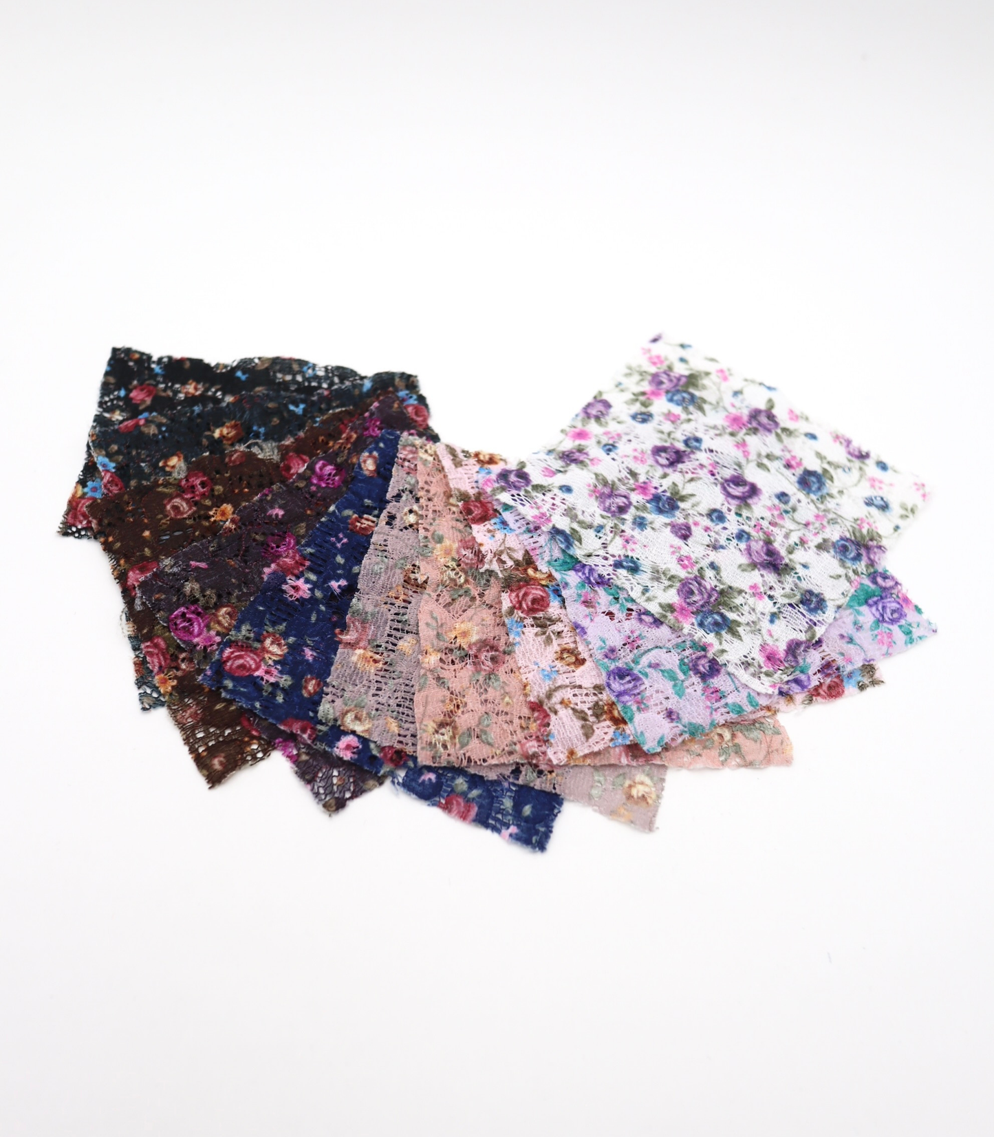 【25SS-451】小花柄プリントしぼ織レース /0.5yあたり=~630円