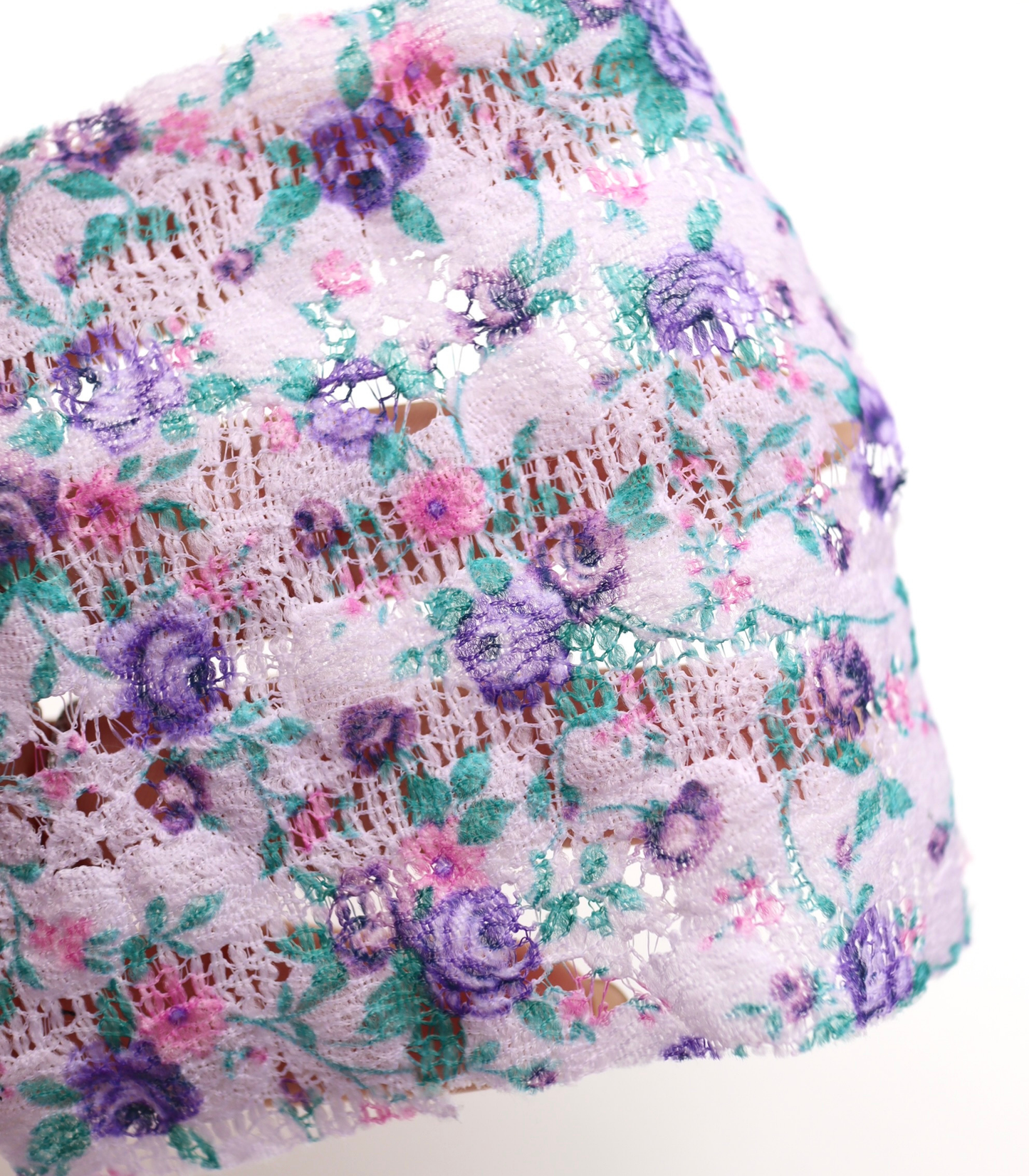 【25SS-451】小花柄プリントしぼ織レース /0.5yあたり=~630円