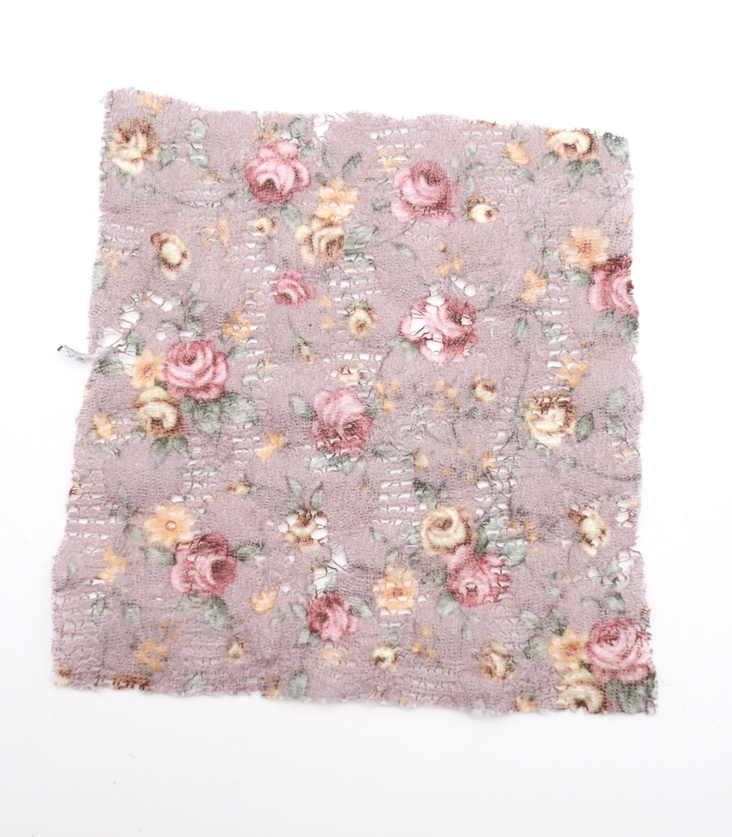 【25SS-451】小花柄プリントしぼ織レース /0.5yあたり=~630円