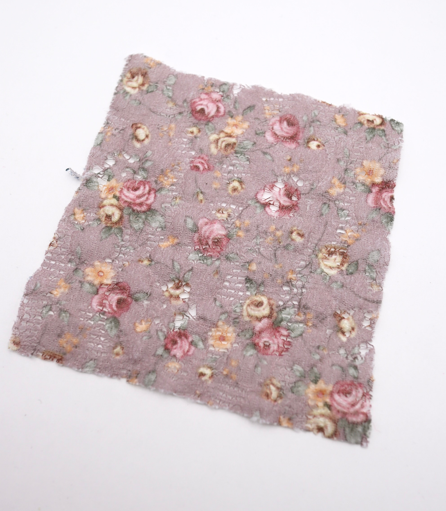 【25SS-451】小花柄プリントしぼ織レース /0.5yあたり=~630円