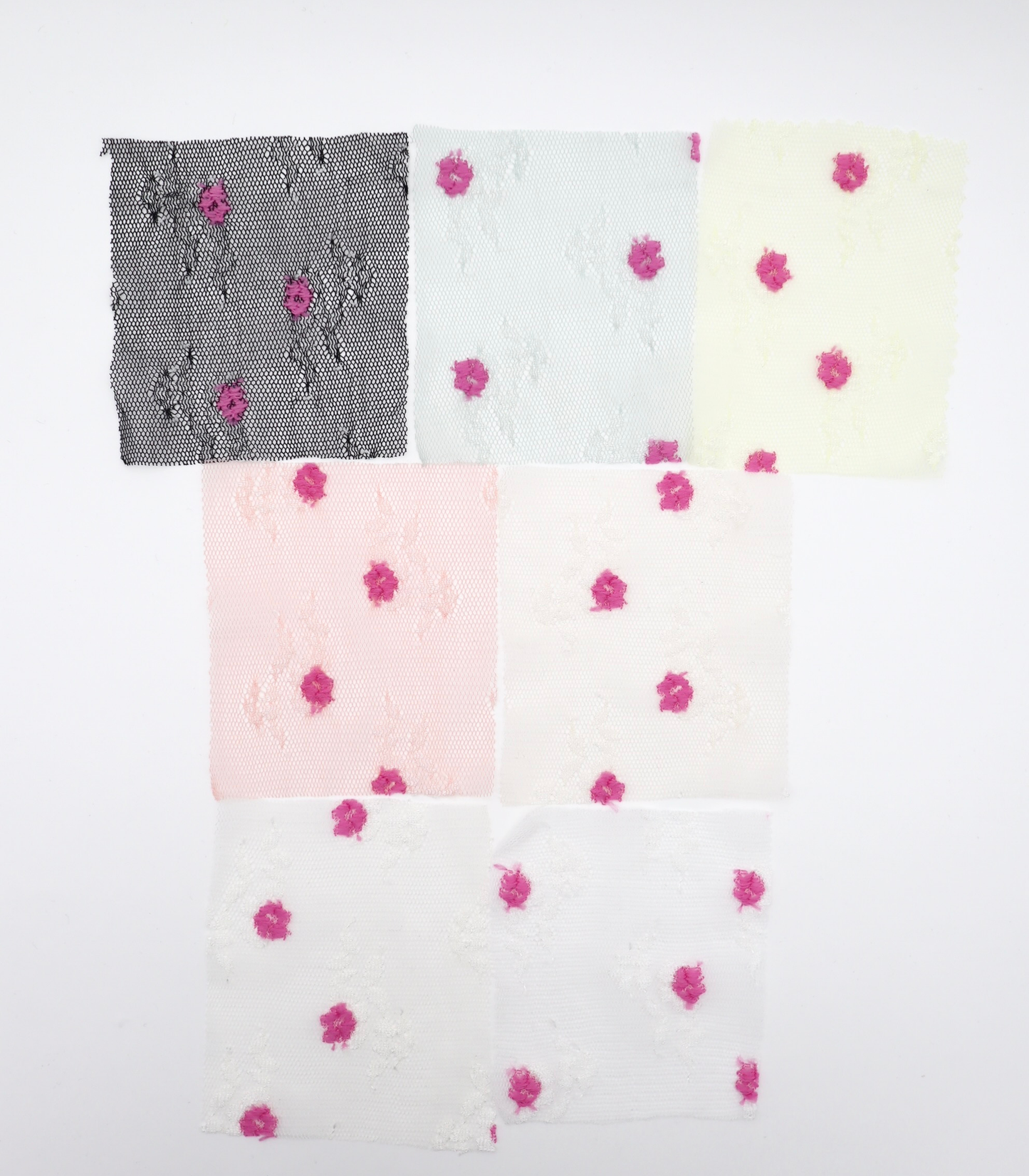 【25SS-450】ぷちふわ小花柄刺繍チュール /0.5yあたり=~745円