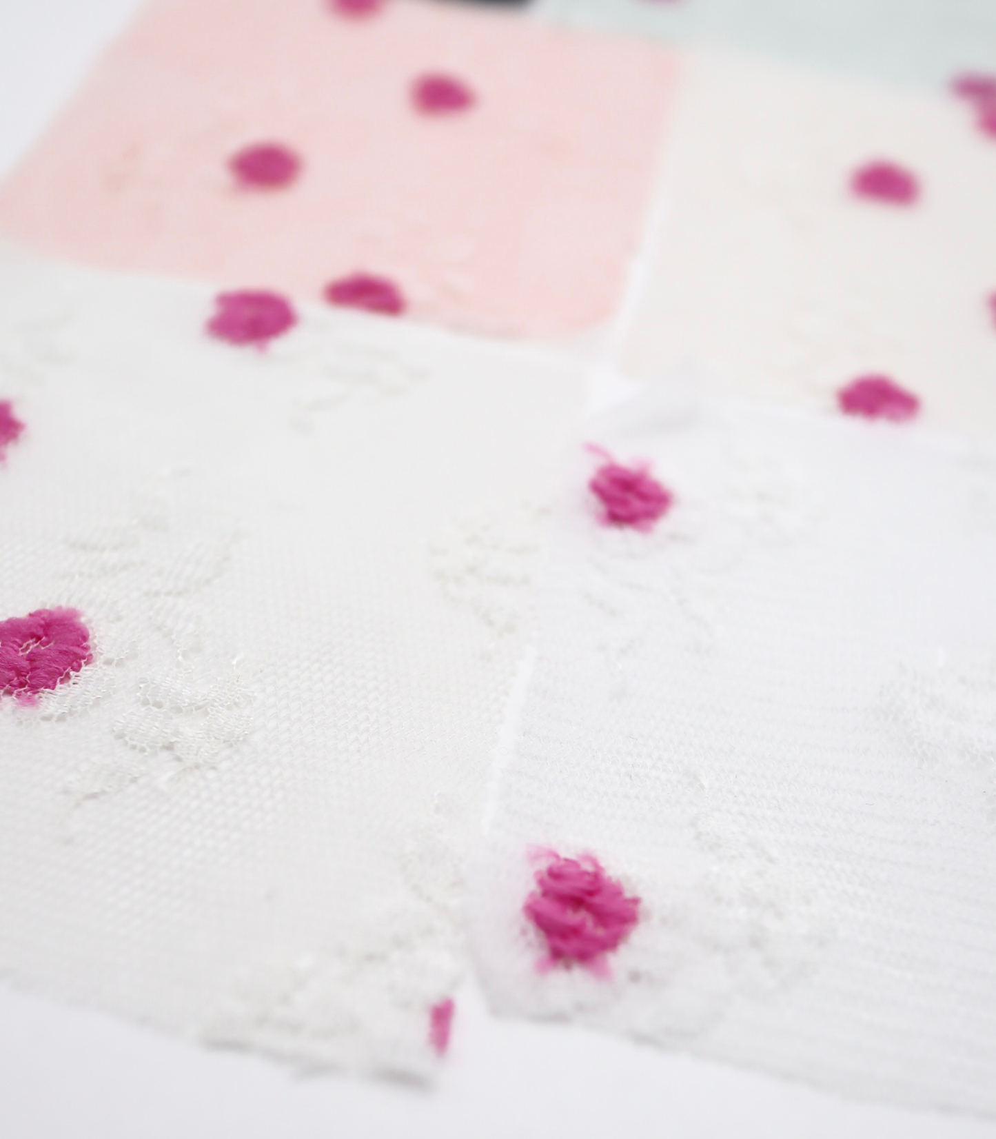【25SS-450】ぷちふわ小花柄刺繍チュール /0.5yあたり=~745円