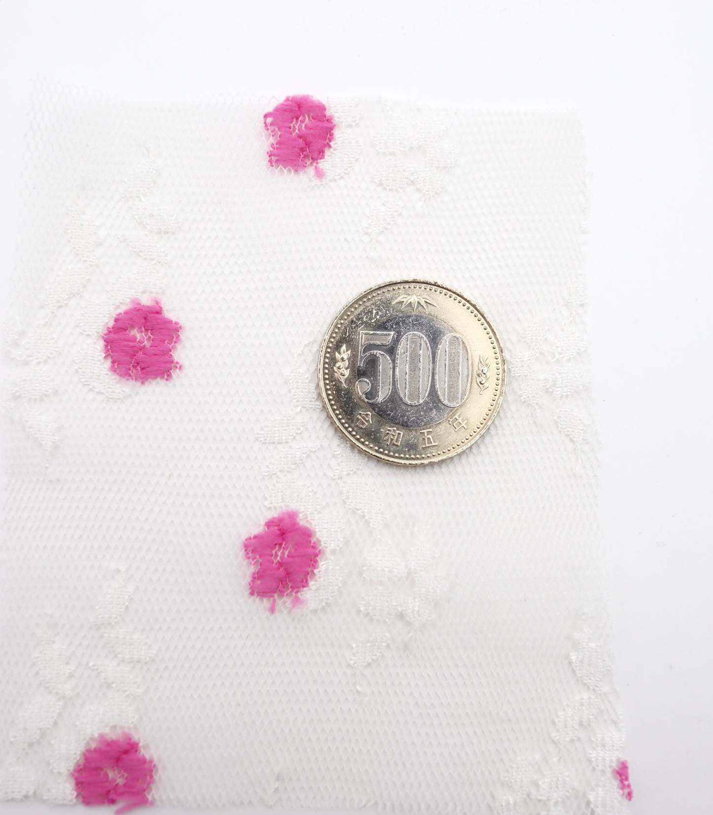 【25SS-450】ぷちふわ小花柄刺繍チュール /0.5yあたり=~745円