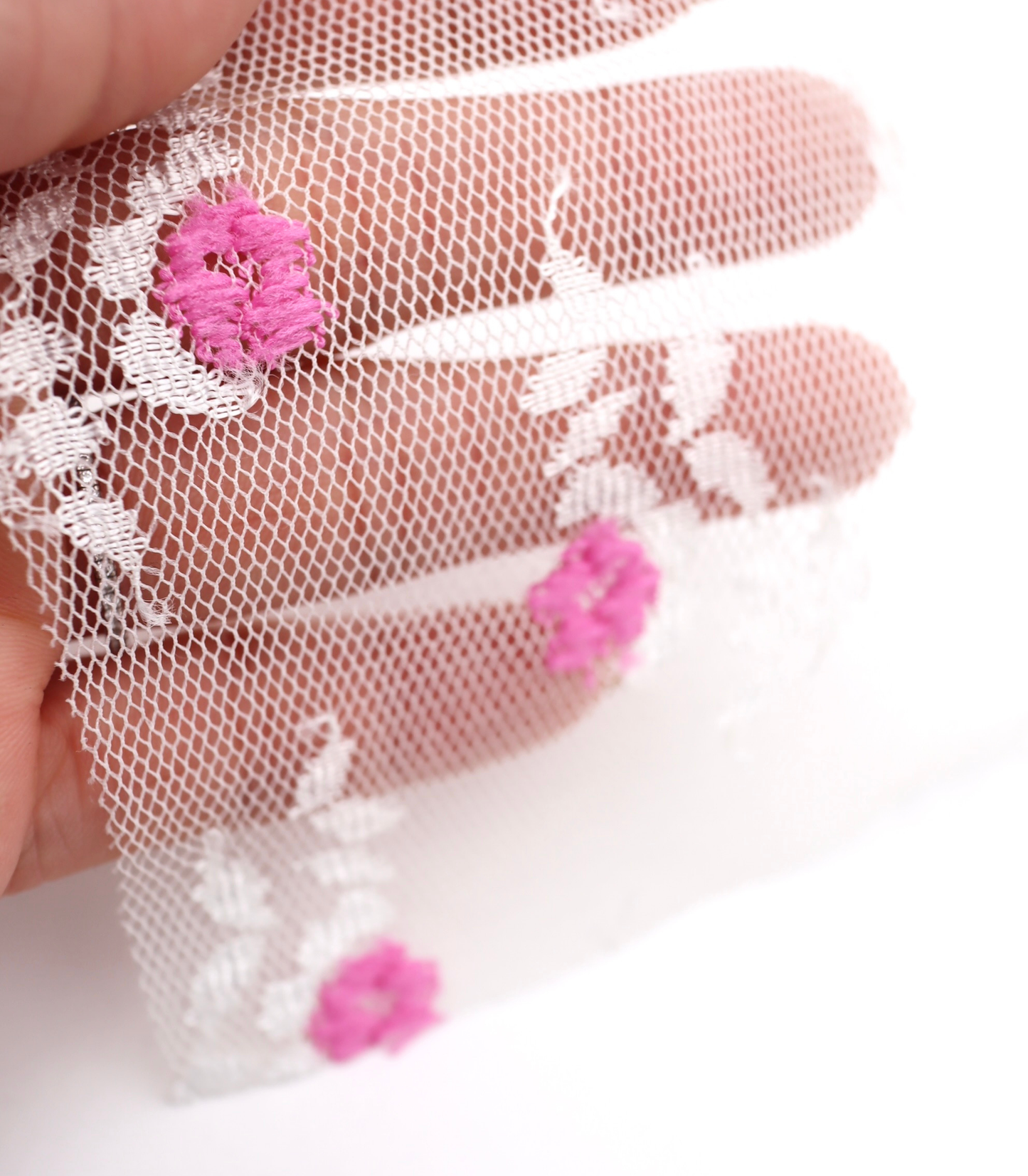 【25SS-450】ぷちふわ小花柄刺繍チュール /0.5yあたり=~745円