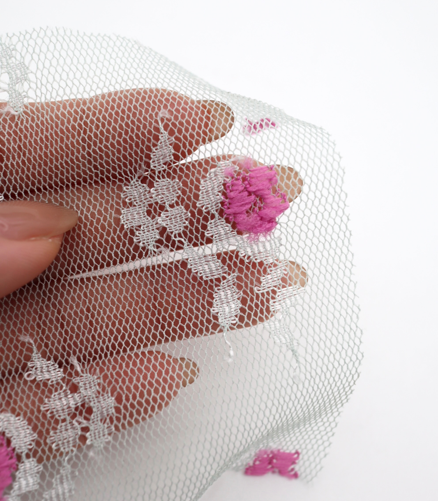 【25SS-450】ぷちふわ小花柄刺繍チュール /0.5yあたり=~745円