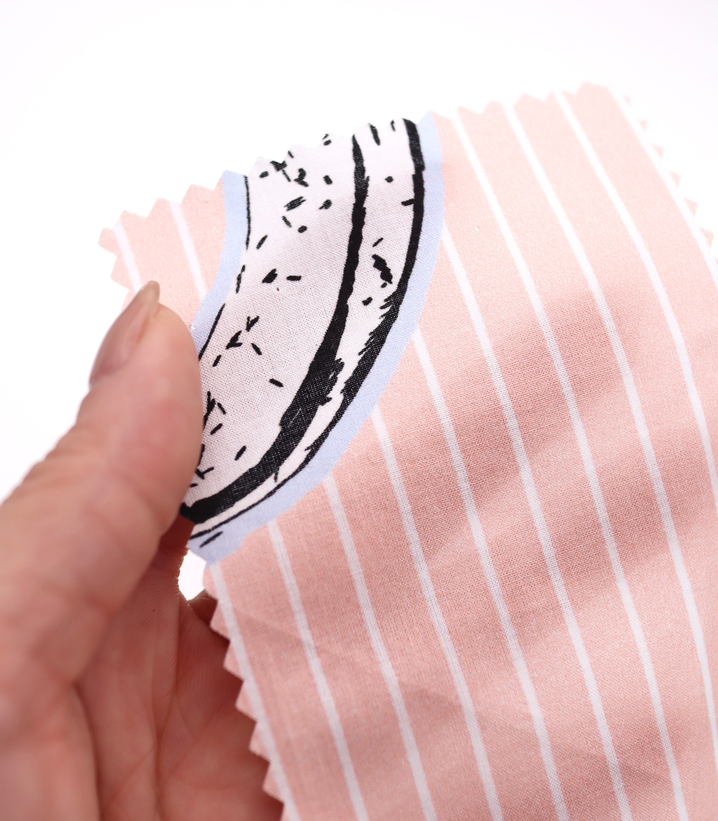 【25SS-430】腐りはじめバナナ×ストライププリント綿ローン /0.5yあたり=~810円