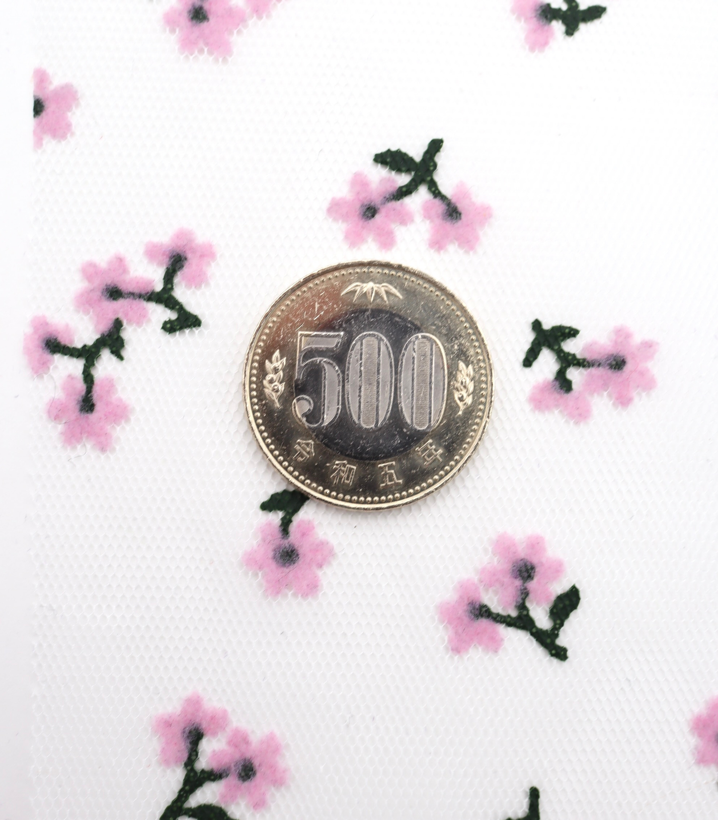 【25SS-426】小花柄フロッキープリントチュール /0.5yあたり=~ 725円