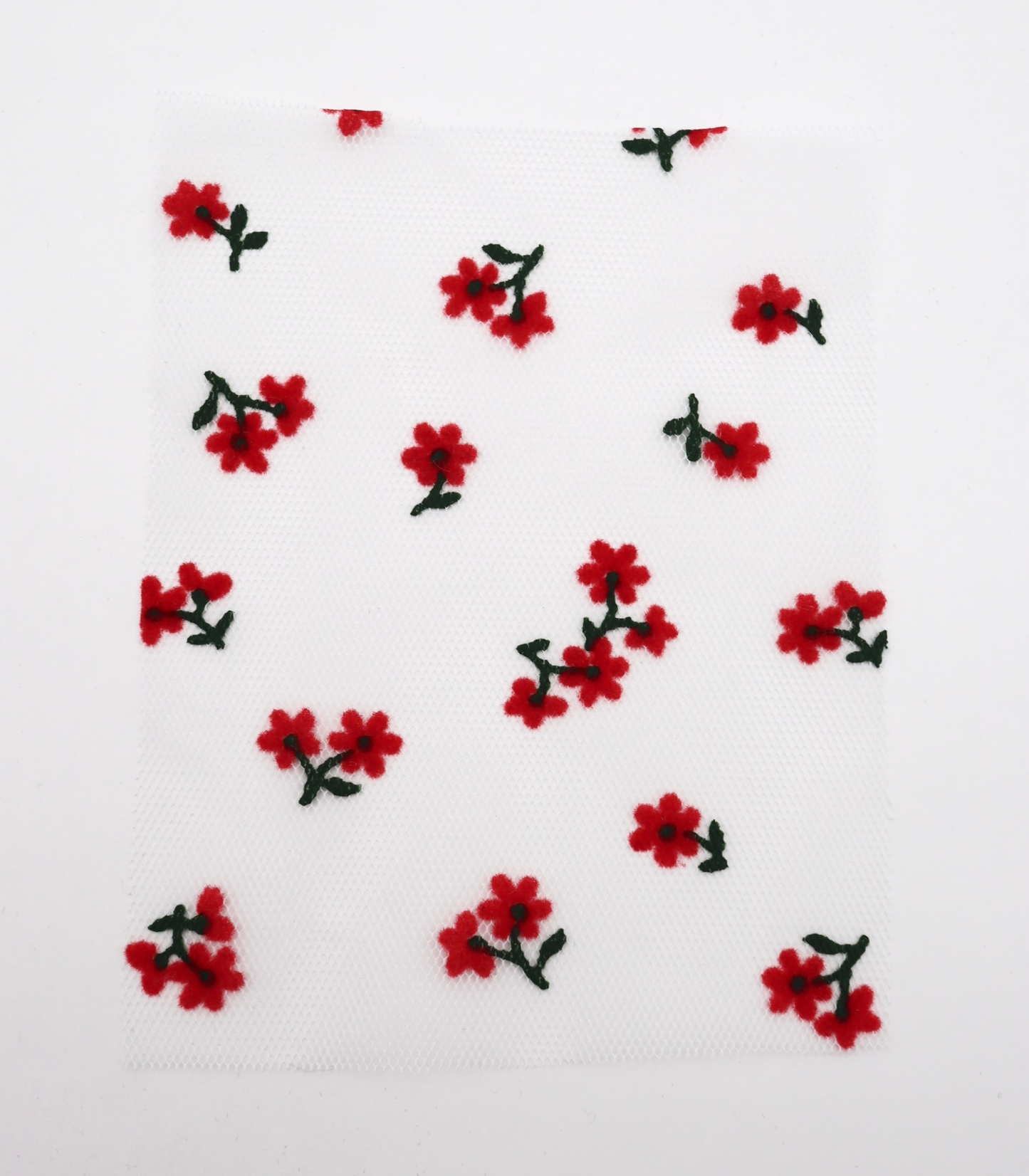【25SS-426】小花柄フロッキープリントチュール /0.5yあたり=~ 725円