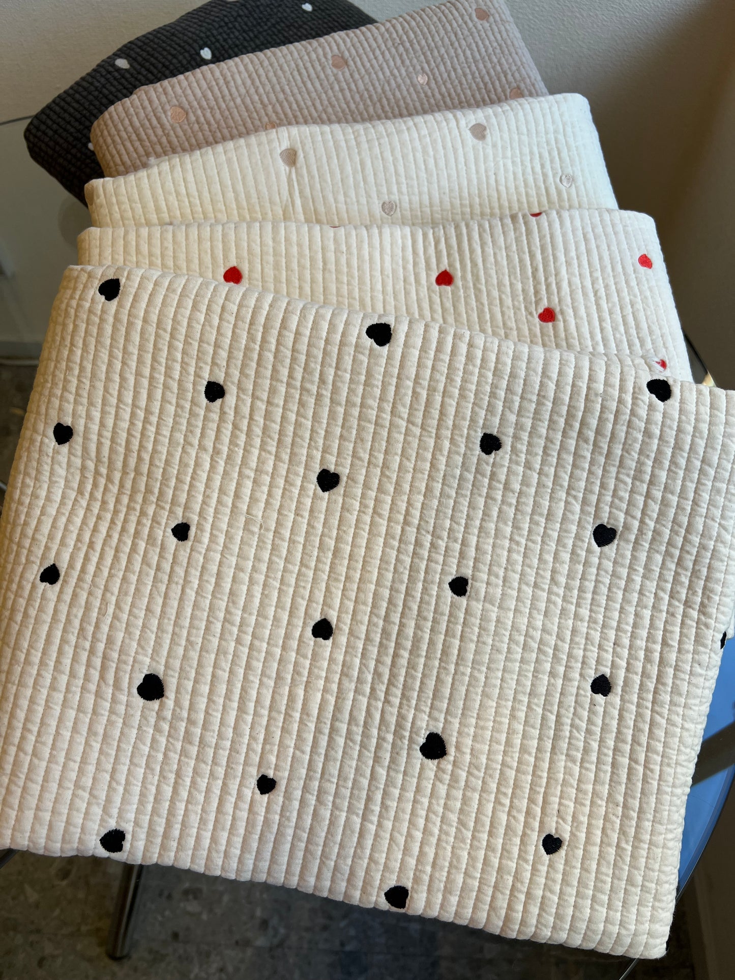 【25SS-004】ハート刺繍7㎜幅ステッチヌビ /0.5yあたり=~1700円