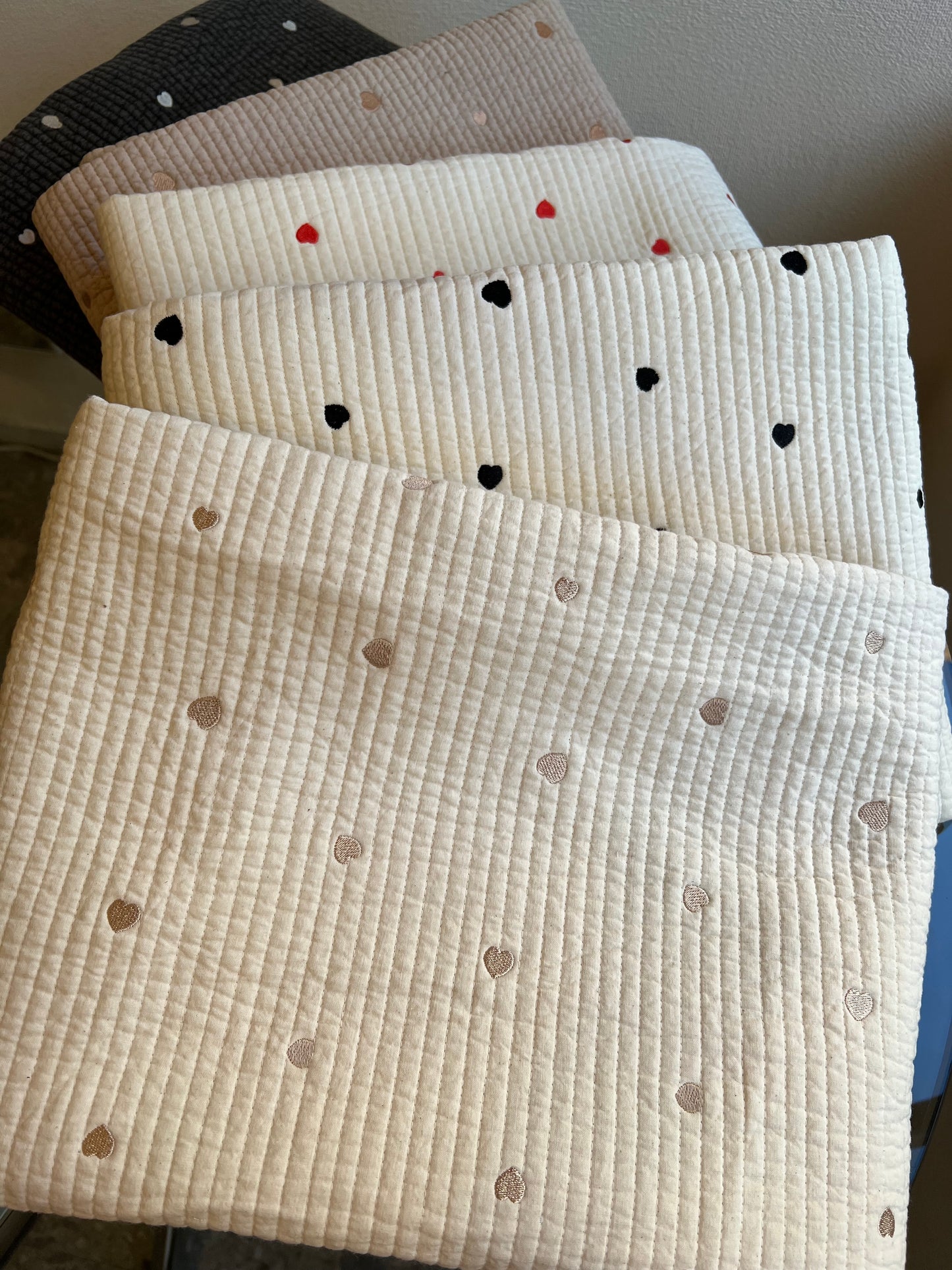 【25SS-004】ハート刺繍7㎜幅ステッチヌビ /0.5yあたり=~1700円