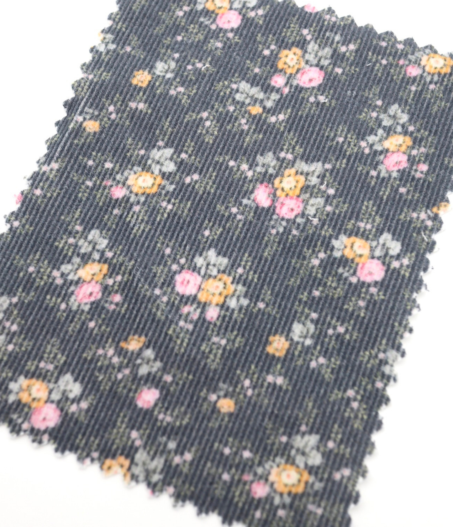 【25SS-100】小花柄プリントキルティングコーデュロイ
