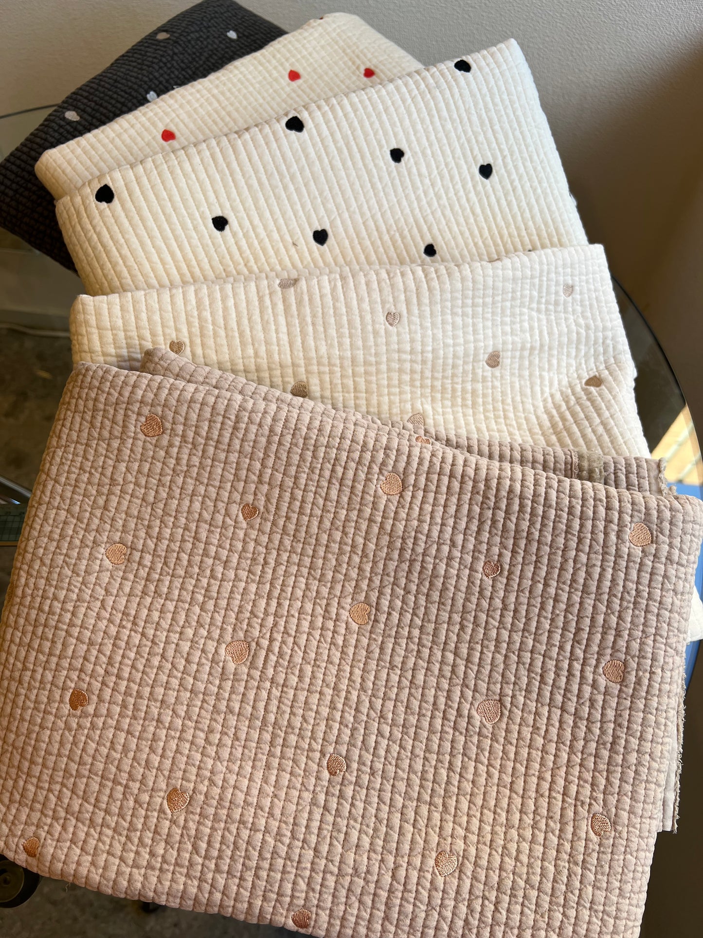 【25SS-004】ハート刺繍7㎜幅ステッチヌビ /0.5yあたり=~1700円