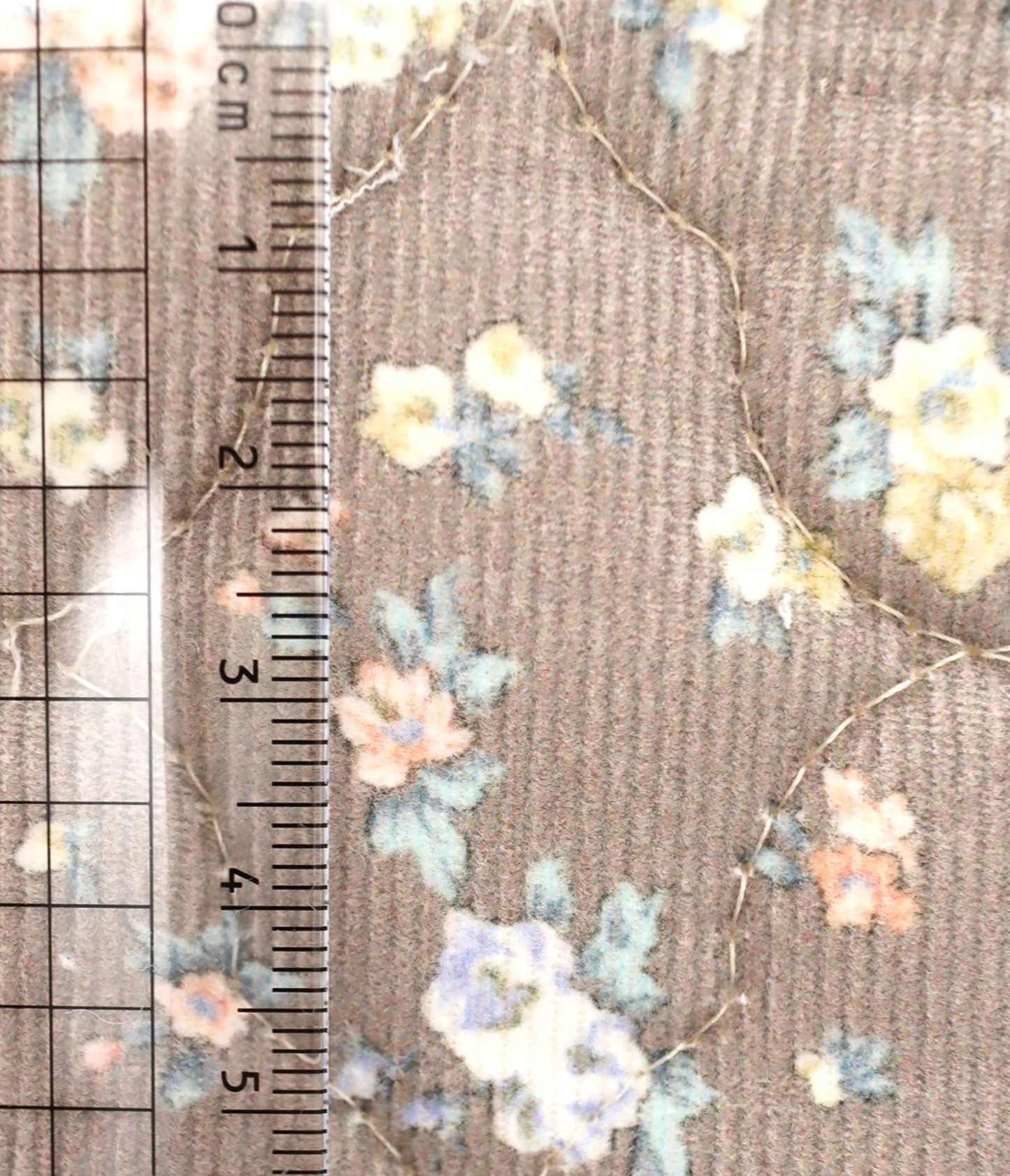 【25SS-095】小花柄プリントキルティングコーデュロイ