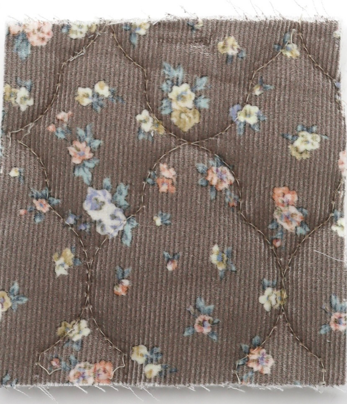 【25SS-095】小花柄プリントキルティングコーデュロイ