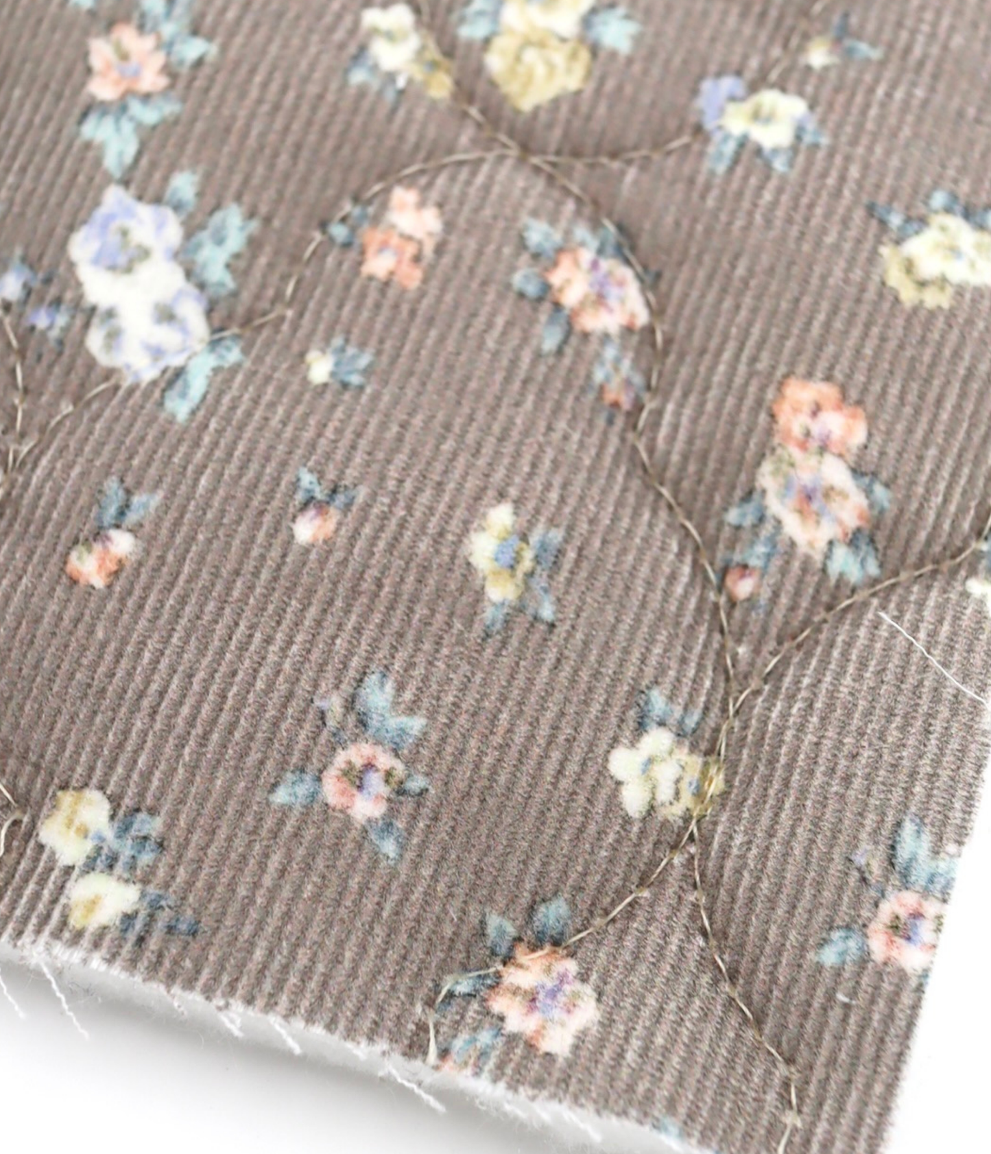 【25SS-095】小花柄プリントキルティングコーデュロイ