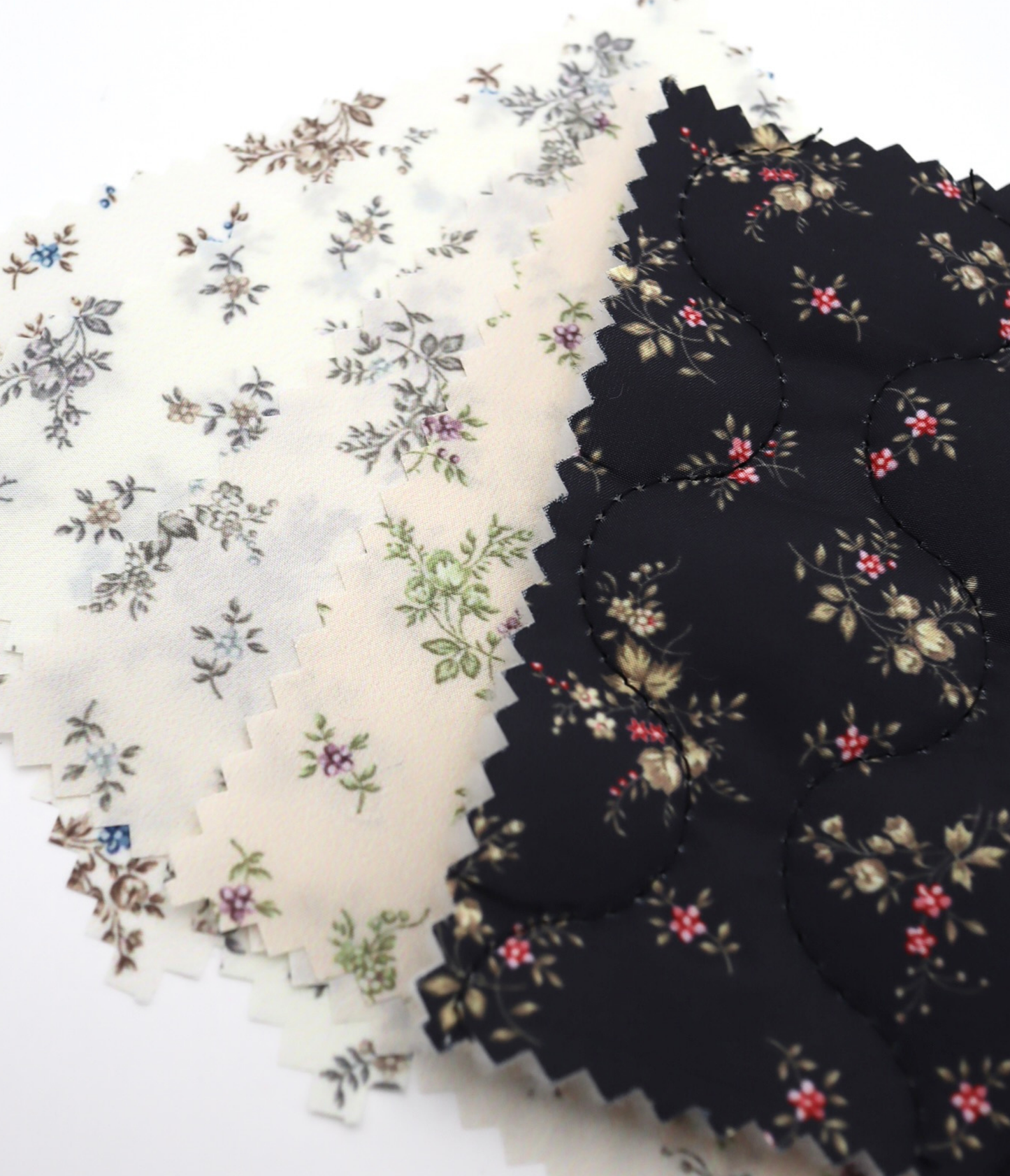 【25SS-101】小花柄プリントキルティングタフタ
