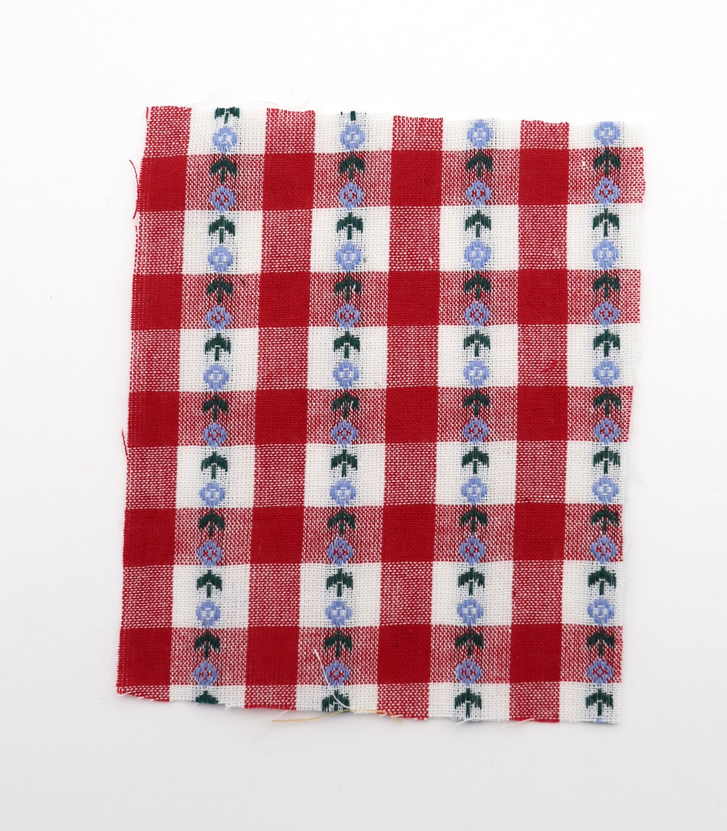 【25SS-318】ストライプ小花柄刺繍先染めギンガムチェック /0.5yあたり=~630円