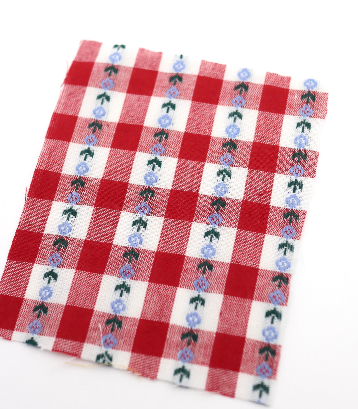 【25SS-318】ストライプ小花柄刺繍先染めギンガムチェック /0.5yあたり=~630円