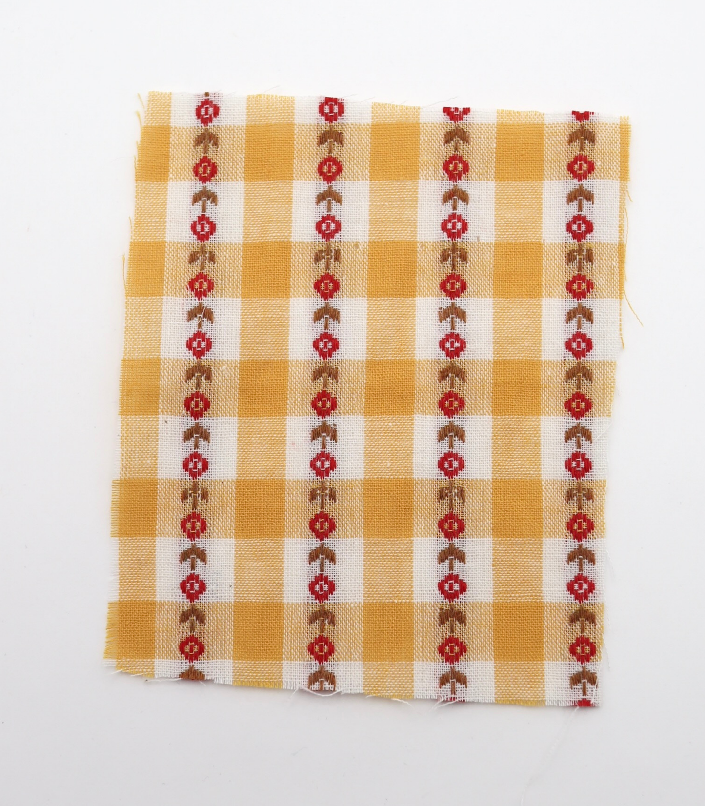 【25SS-318】ストライプ小花柄刺繍先染めギンガムチェック /0.5yあたり=~630円