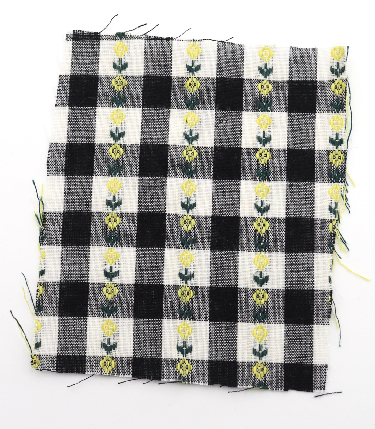 【25SS-318】ストライプ小花柄刺繍先染めギンガムチェック /0.5yあたり=~630円