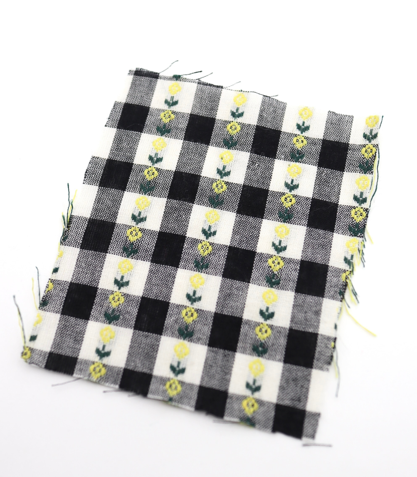【25SS-318】ストライプ小花柄刺繍先染めギンガムチェック /0.5yあたり=~630円
