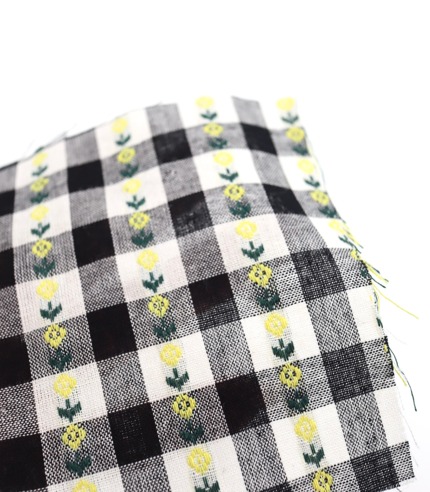【25SS-318】ストライプ小花柄刺繍先染めギンガムチェック /0.5yあたり=~630円