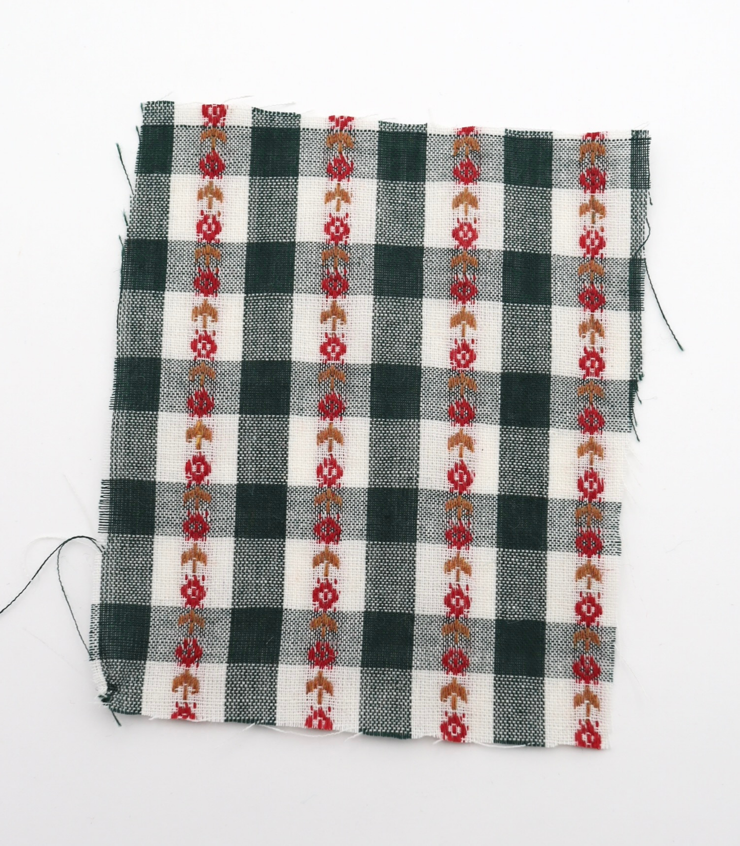 【25SS-318】ストライプ小花柄刺繍先染めギンガムチェック /0.5yあたり=~630円