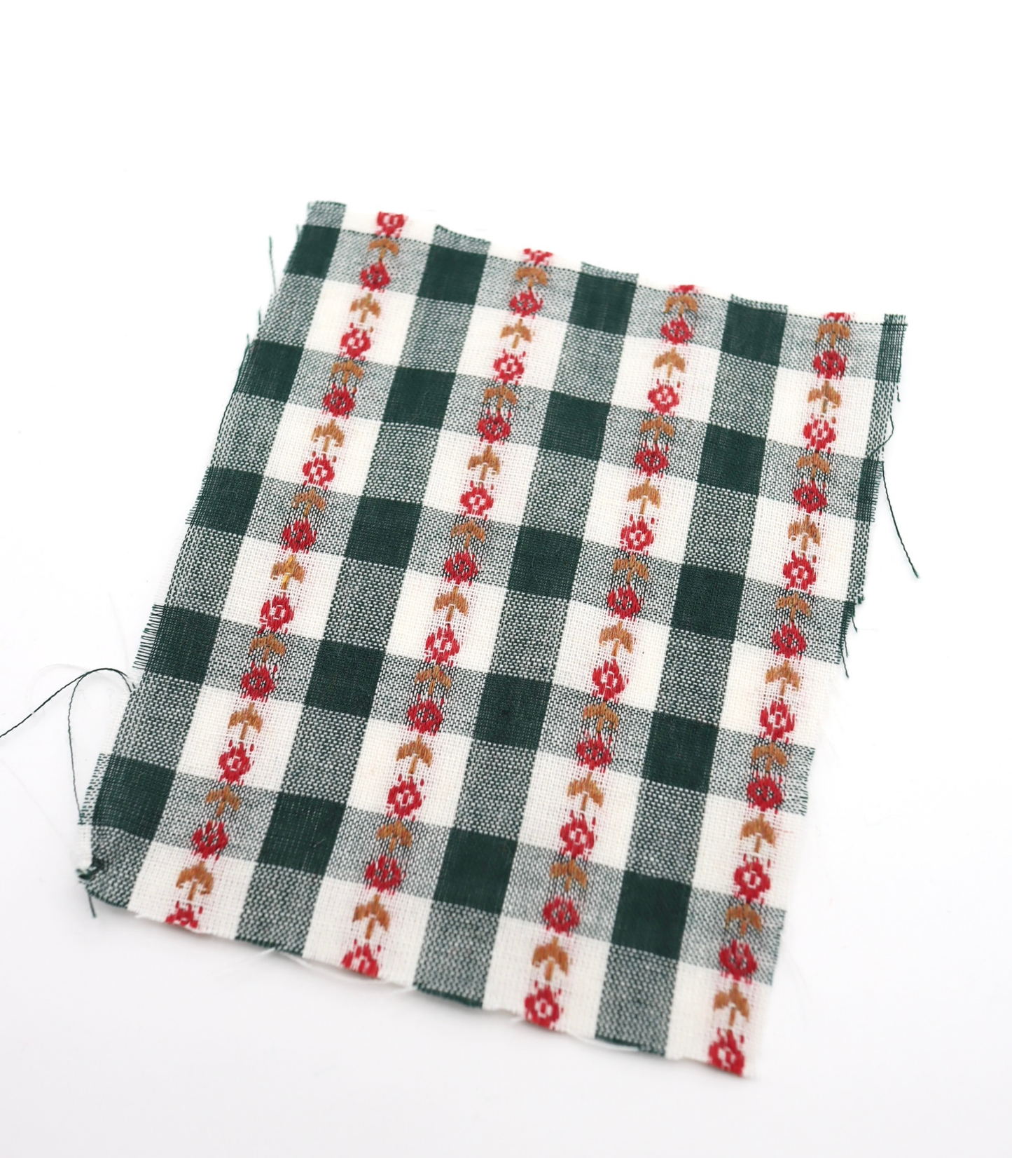 【25SS-318】ストライプ小花柄刺繍先染めギンガムチェック /0.5yあたり=~630円